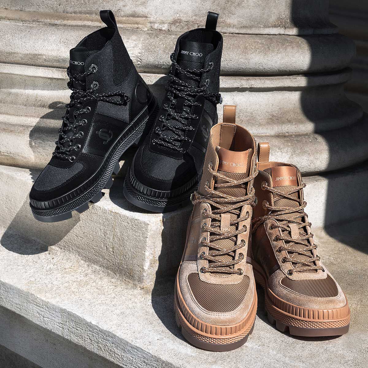 NORMANDY/F | Biscuit Nylon and Leather Boots | Autumn