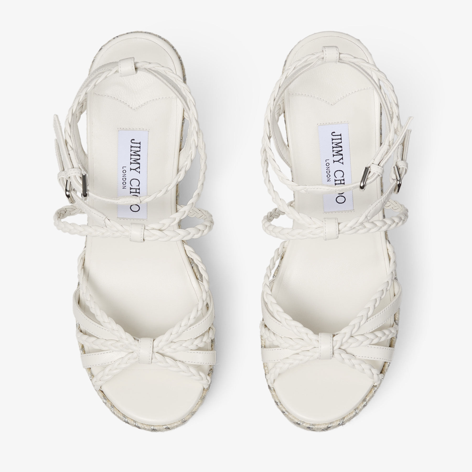Nyra 100 | Latte Nappa Leather Sandal Wedges | JIMMY CHOO