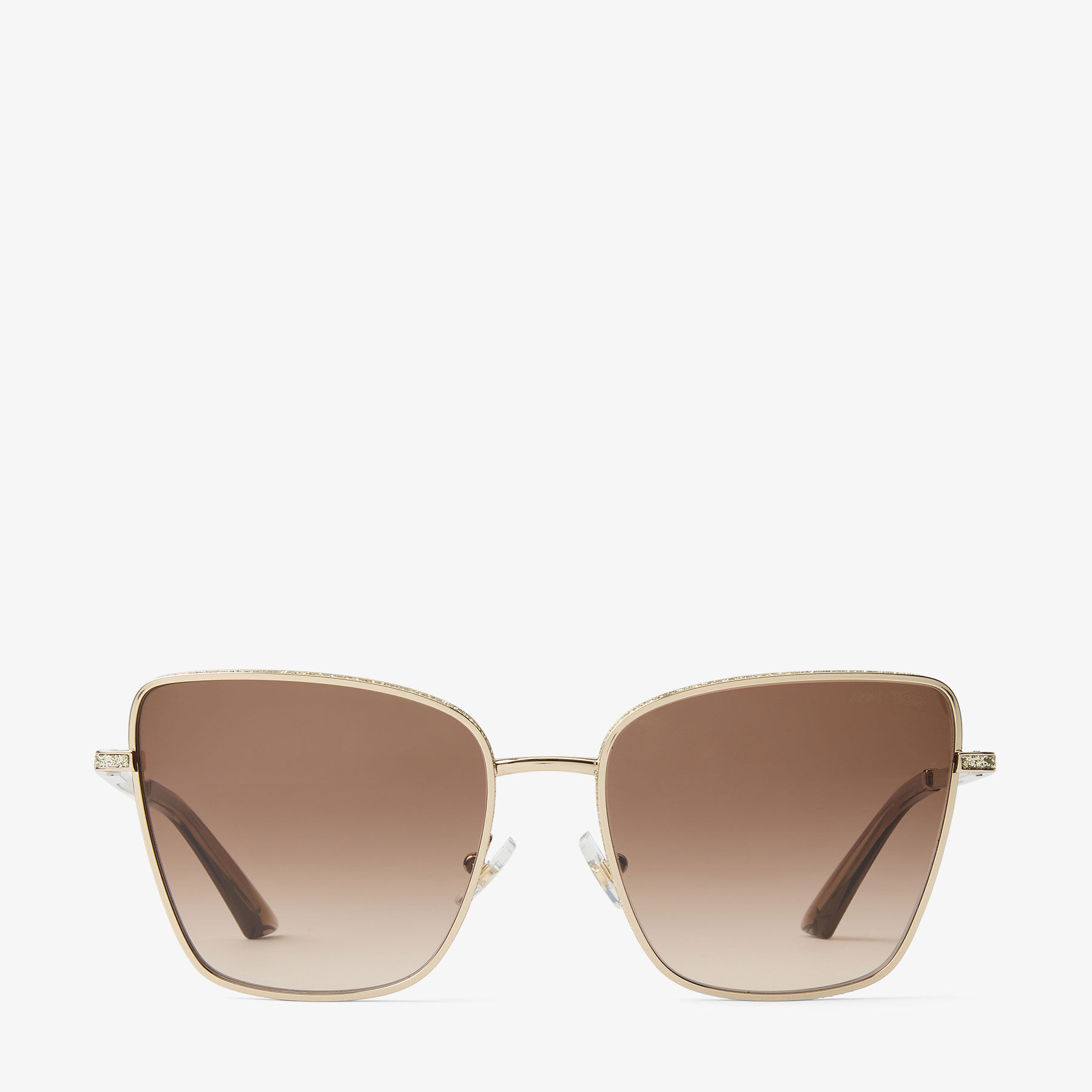 Orli | Pale Gold Square Sunglasses | JIMMY CHOO