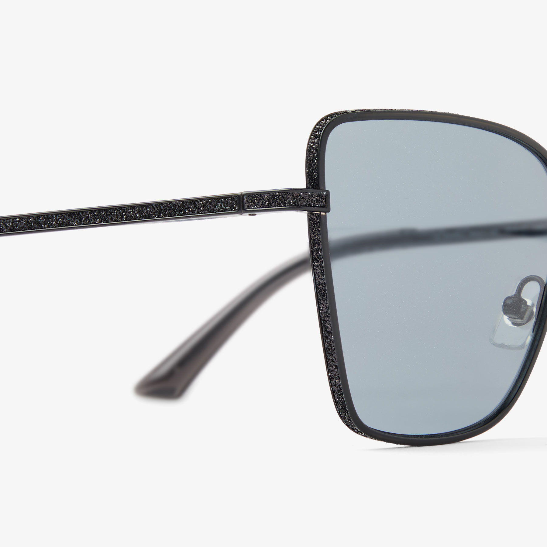 Orli | Matte Black Square Sunglasses | JIMMY CHOO