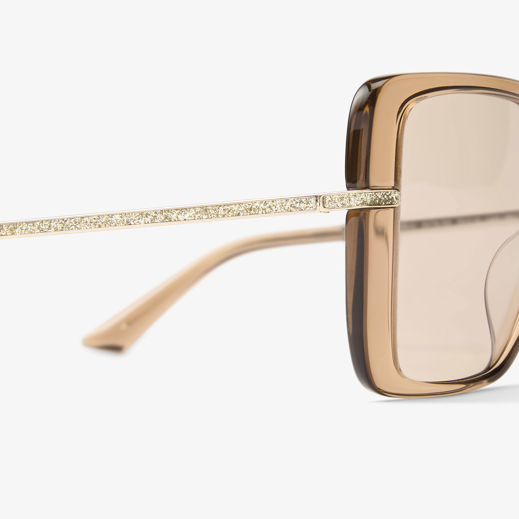Pati | Transparent Tan Square Sunglasses | JIMMY CHOO