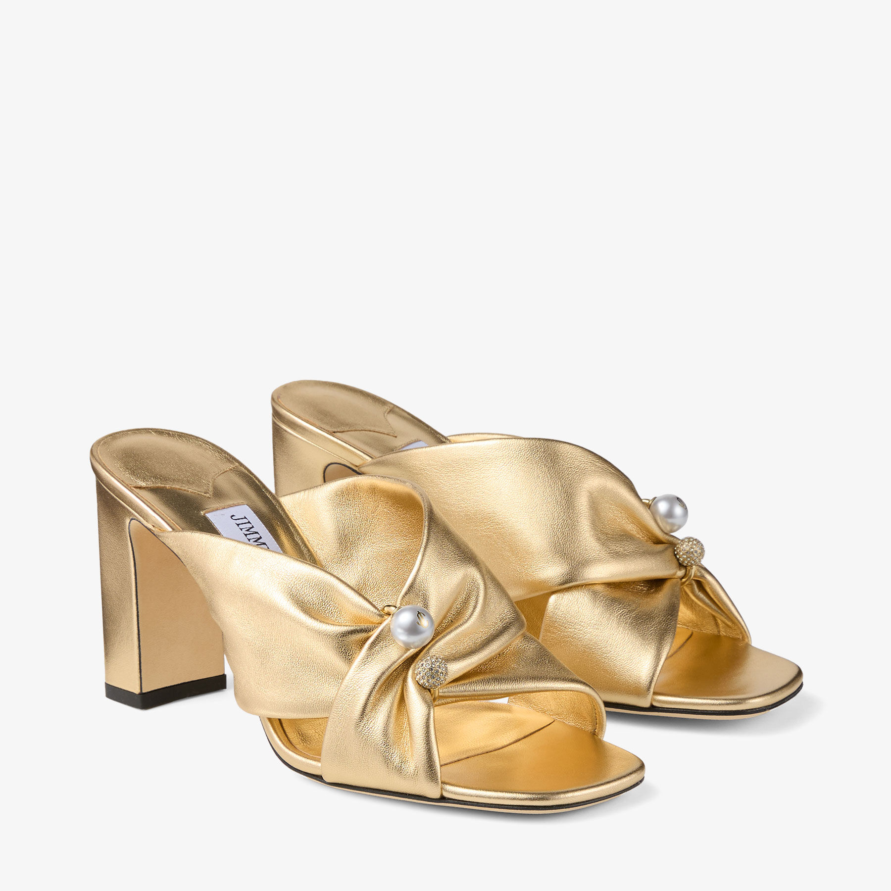 Rafi 85 | Gold Metallic Nappa Leather Sandals | JIMMY CHOO
