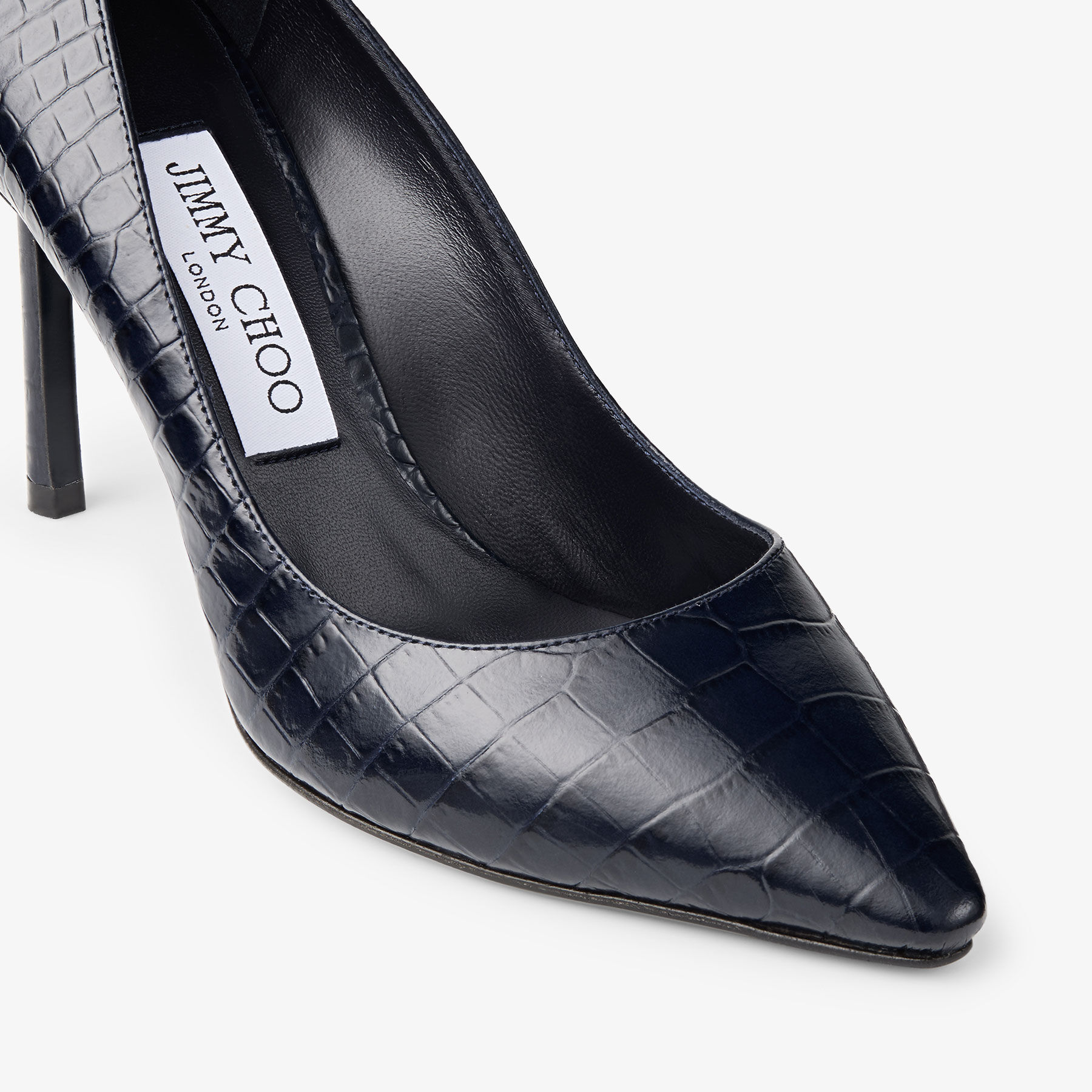 Romy 85 | Marine Croc Embossed Leather Pumps | JIMMY CHOO