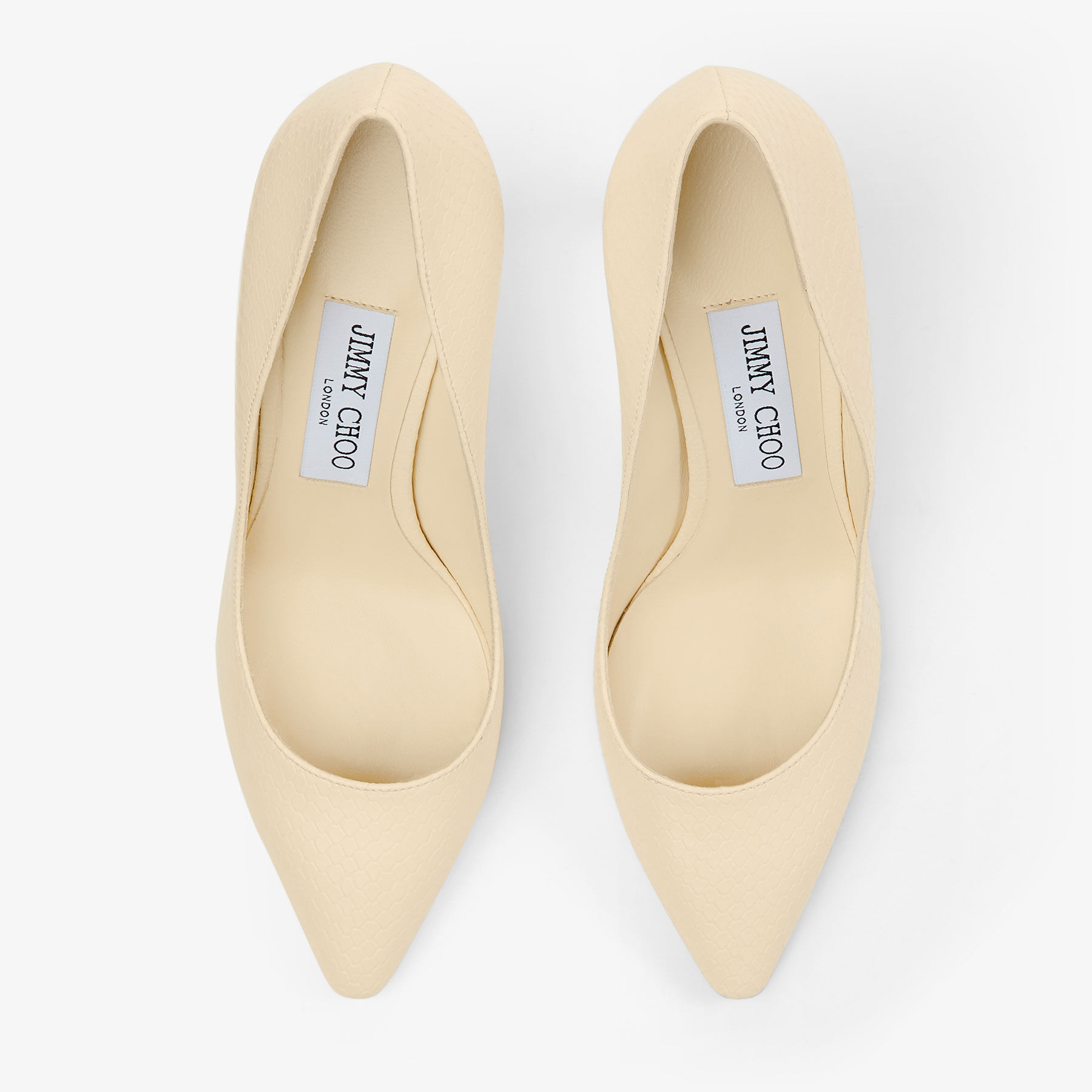 Romy 85 | Yellow Buttermilk Elaphe Print Leather Pumps | JIMMY CHOO