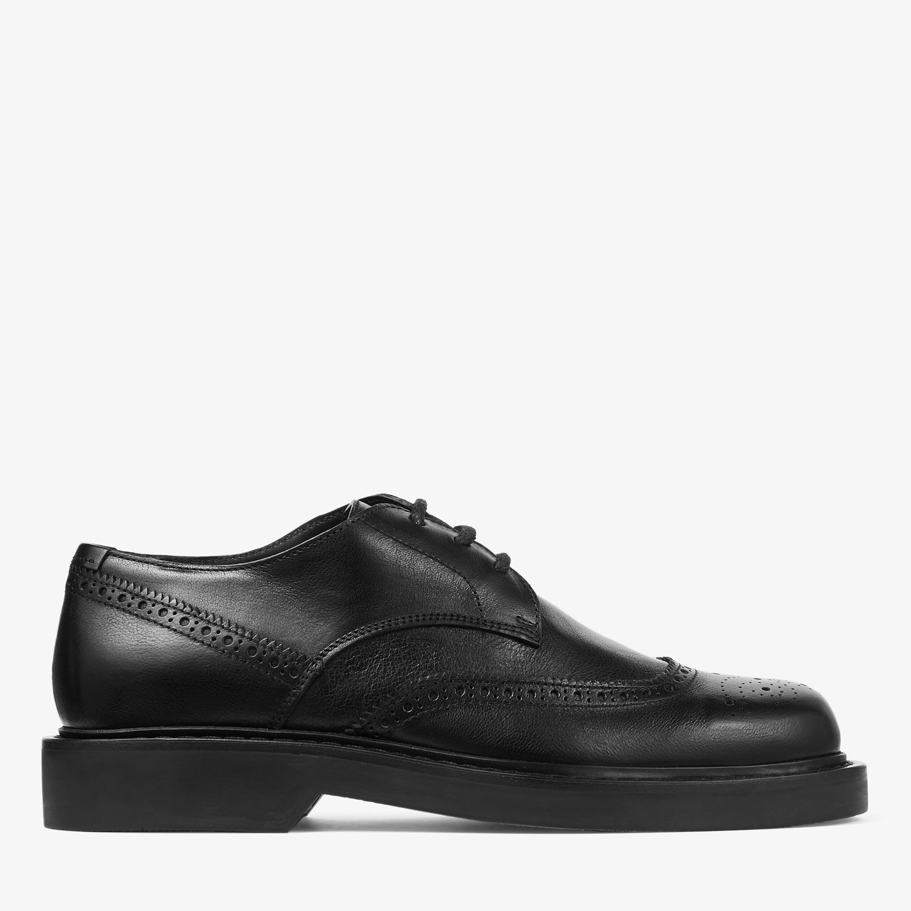 Rowan Brogue Derby | Black Vintage Leather Loafer | JIMMY CHOO