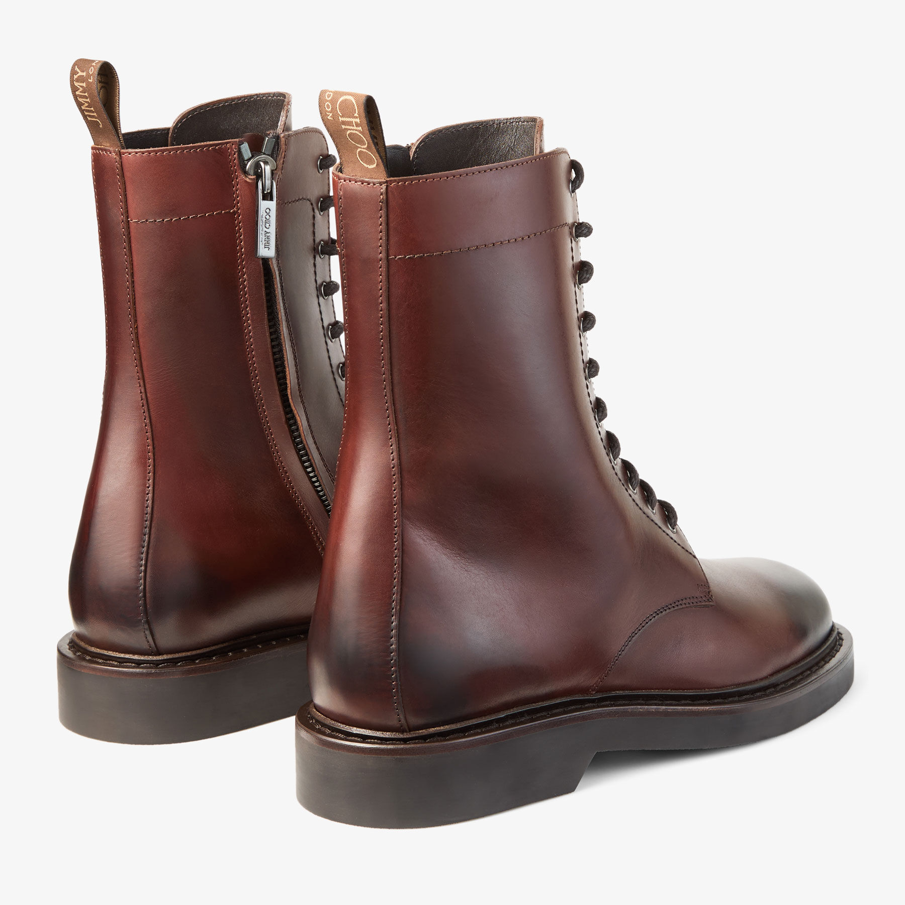 Rowan Derby Boot | Chestnut Waxed Calf Leather Ankle Boots | JIMMY