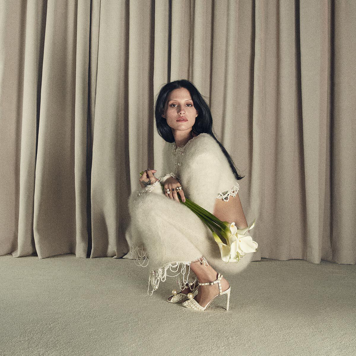 Sacora 100 | Bridal White Satin Sandals | JIMMY CHOO UK