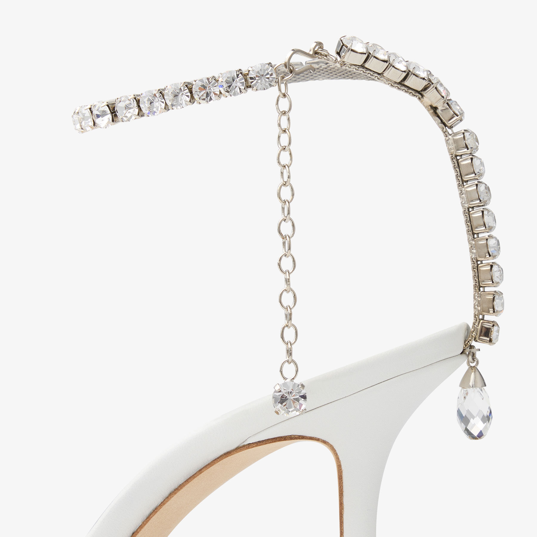 Saeda 85 | White Crystal Mesh Pumps | JIMMY CHOO CA