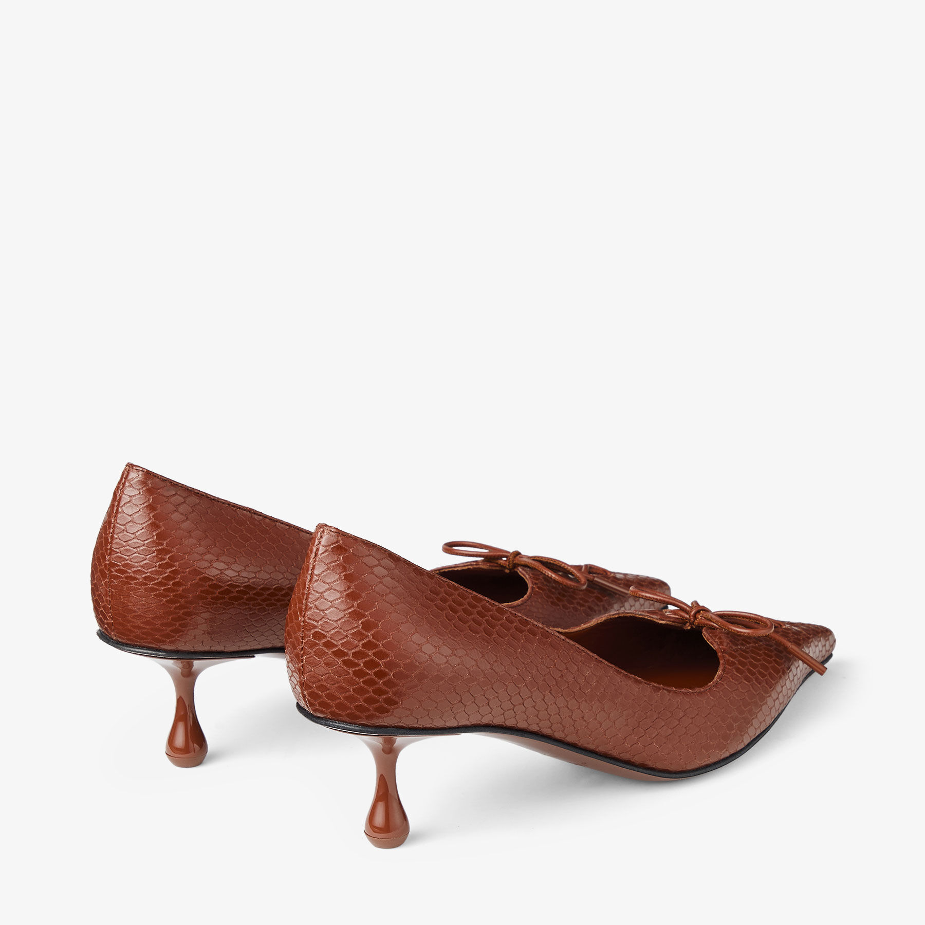 Scarlett 50 | Cognac Elaphe Printed Leather Pumps | JIMMY CHOO