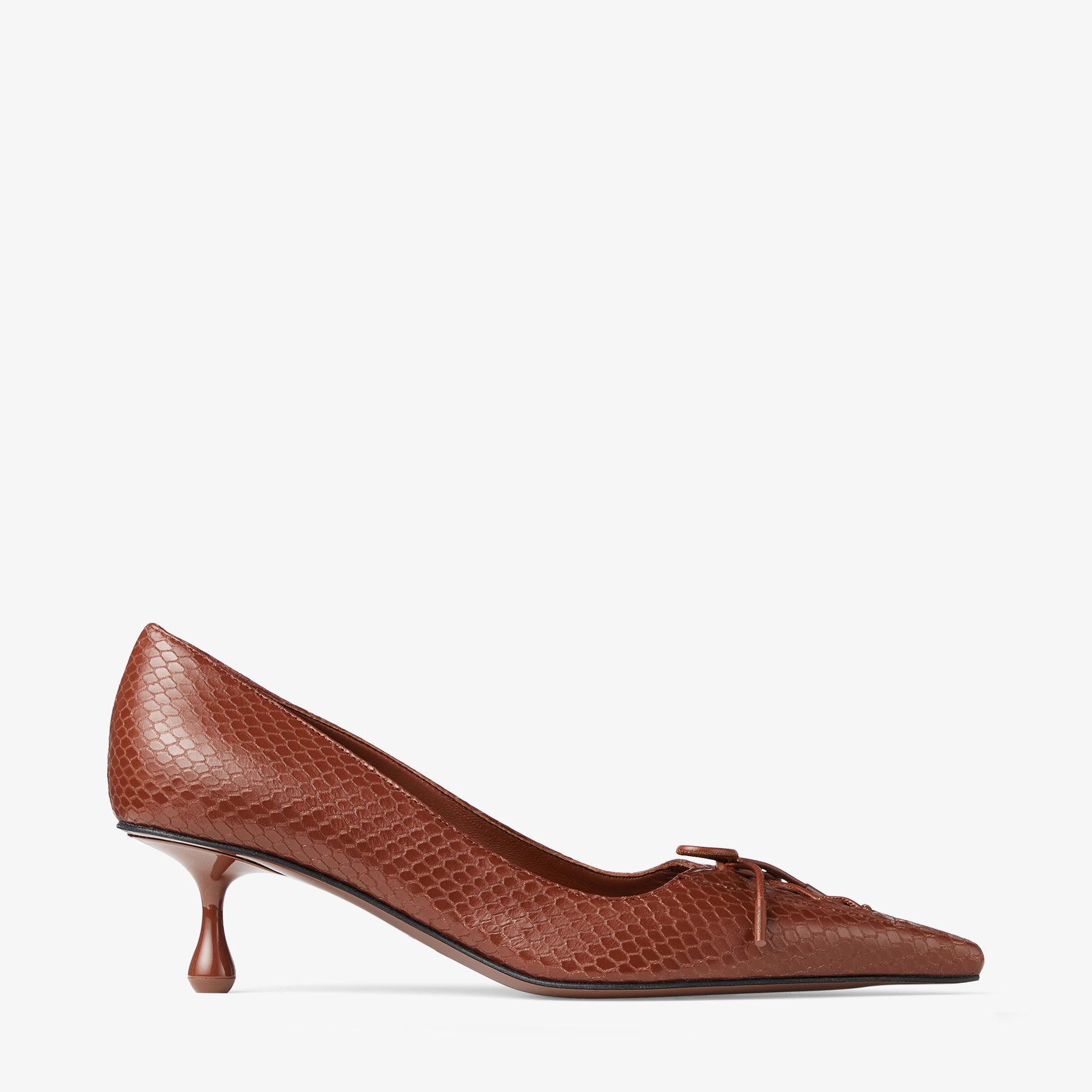 Scarlett 50 | Cognac Elaphe Printed Leather Pumps | JIMMY CHOO