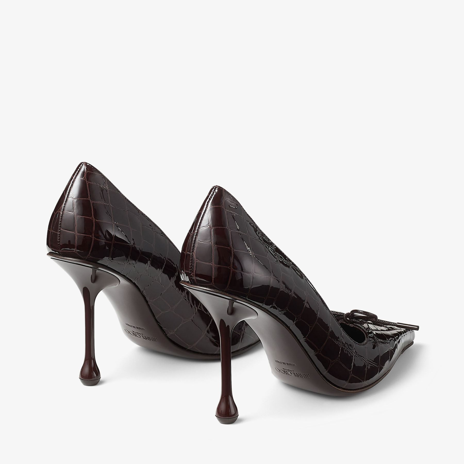 Scarlett 95 | Sambuco Shiny Croc Embossed Leather Pumps | JIMMY CHOO