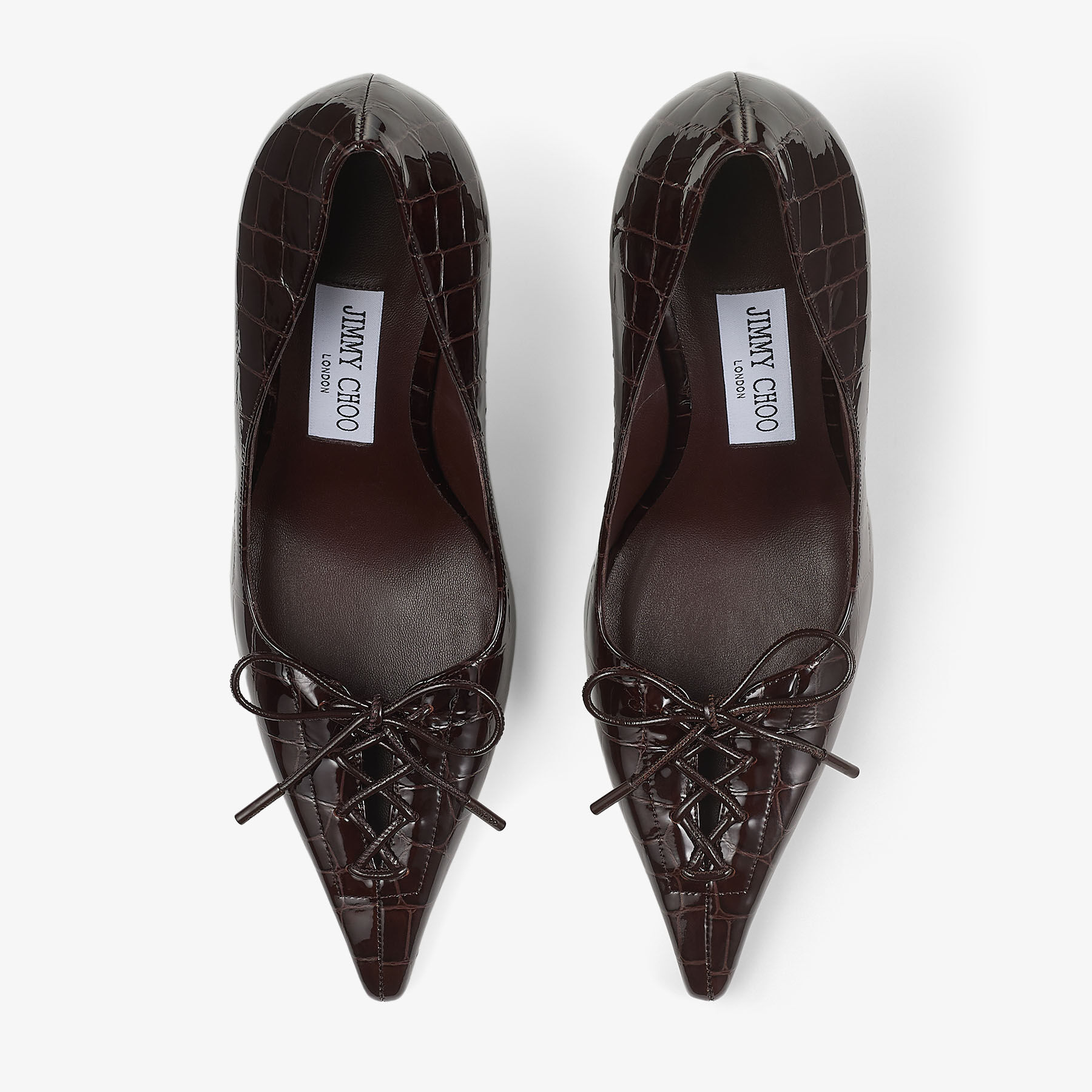 Scarlett 95 | Sambuco Shiny Croc Embossed Leather Pumps | JIMMY CHOO