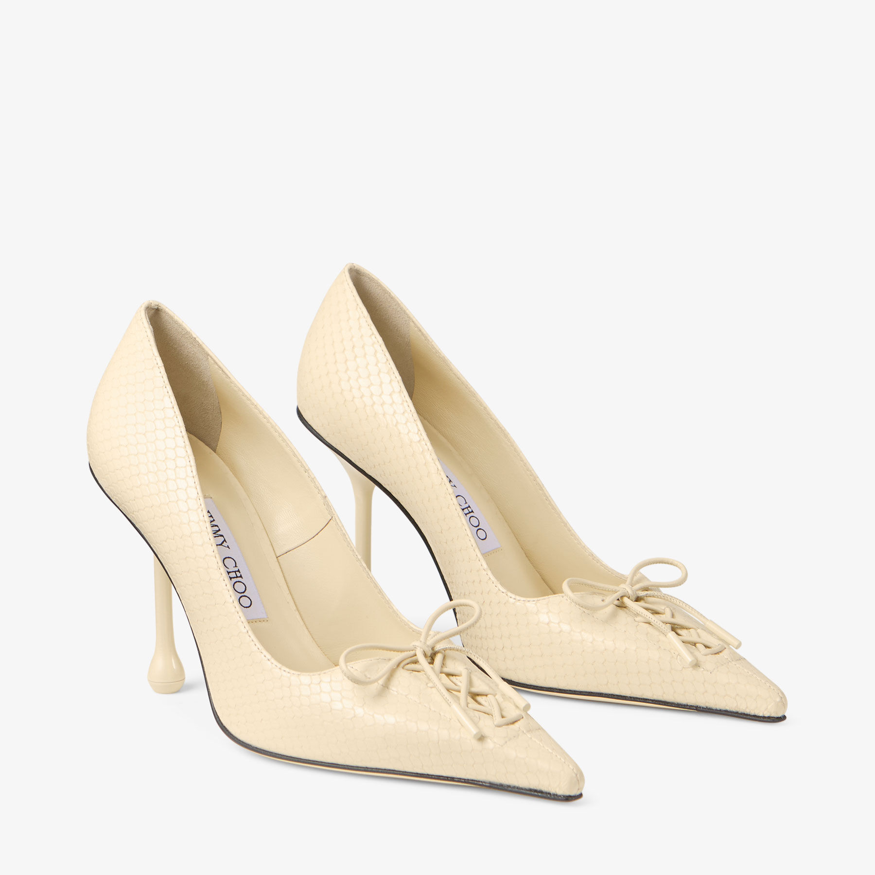 Scarlett 95 | Buttermilk Elaphe Printed Leather Pumps