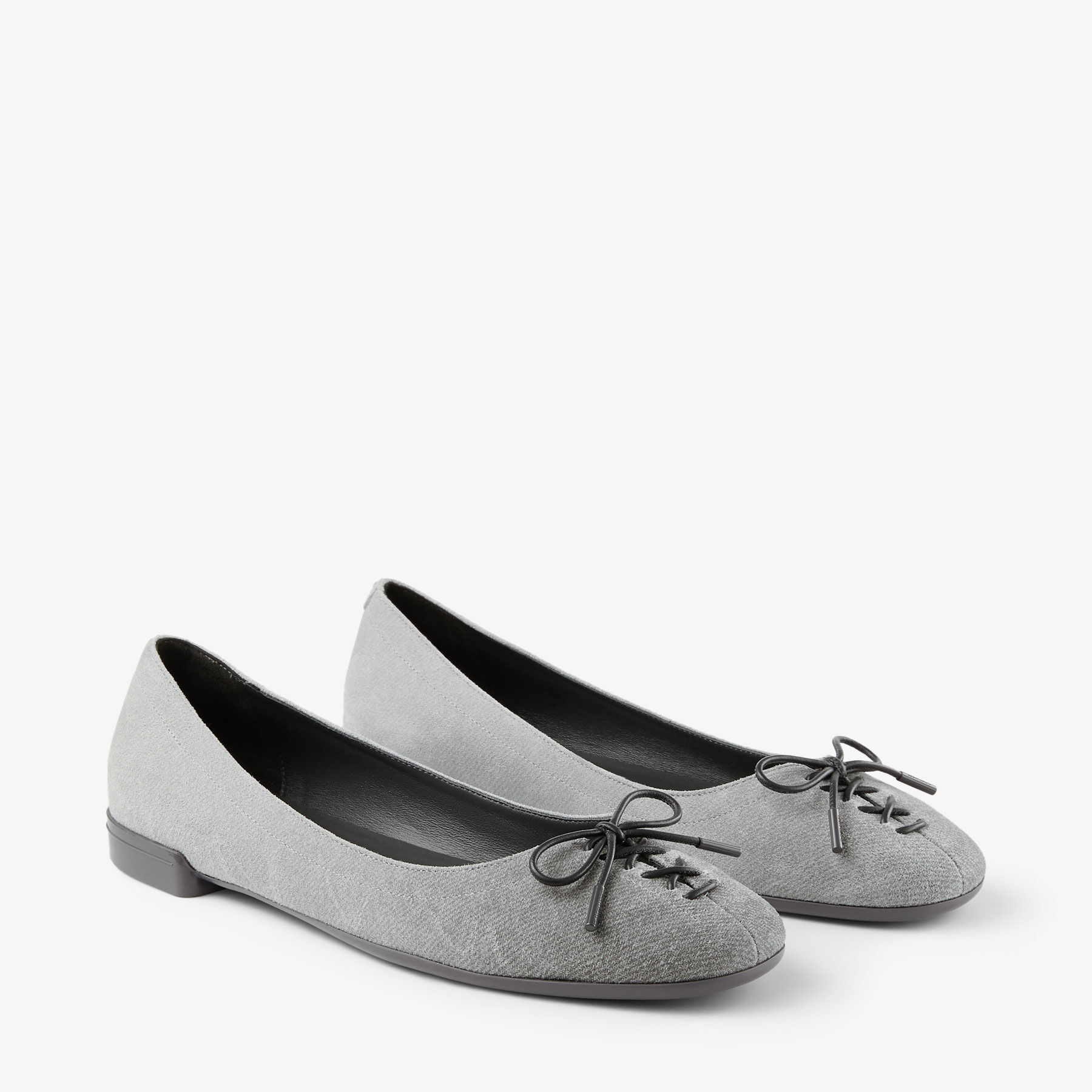 JIMMY CHOO 39 グレー バレエシューズ フラットシューズ Scarlett Ballerina | Dove Suede Denim Ballerina Flats | JIMMY CHOO