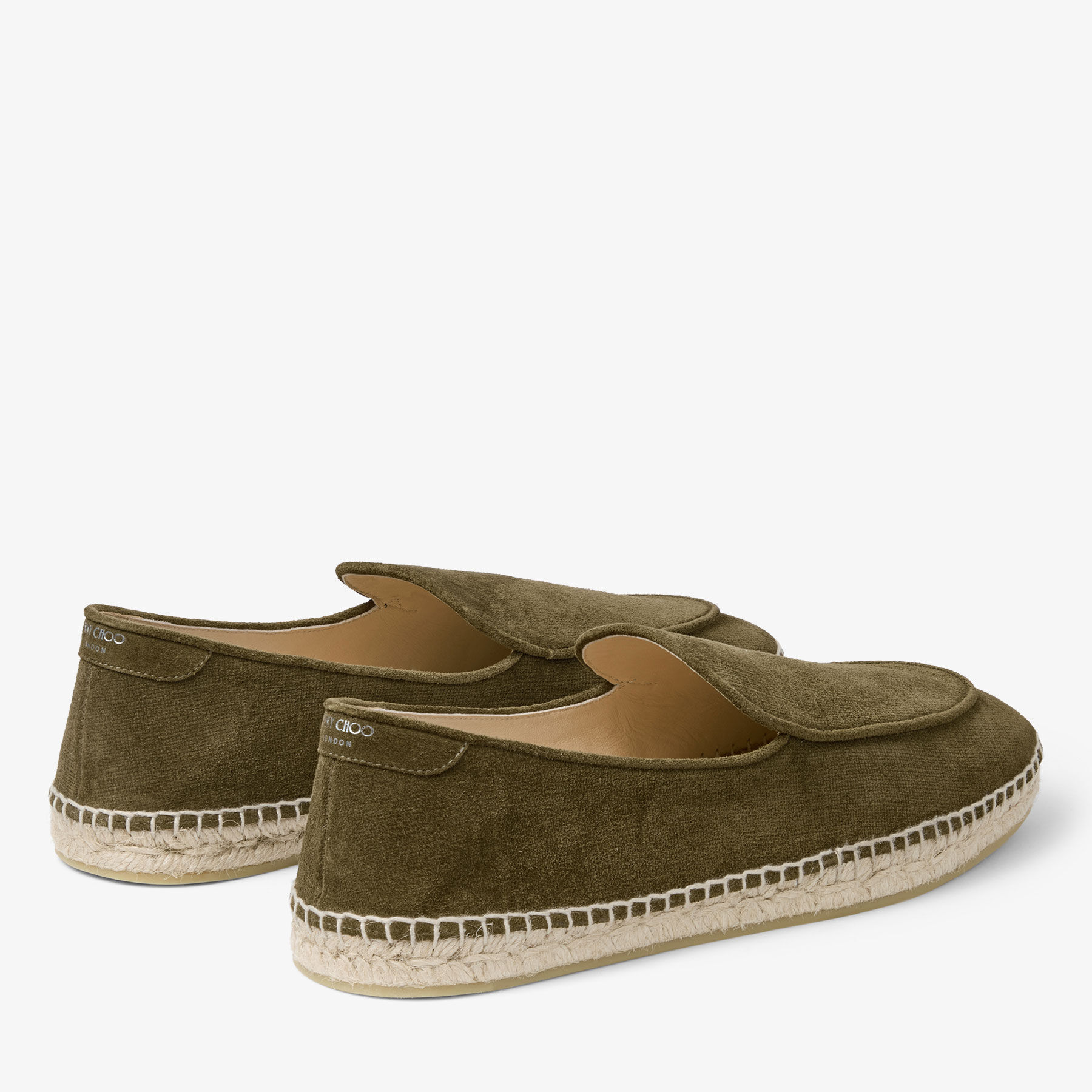 クレジェンテ Shenton Espadrille | Moss Green Etched Velvet Suede Espadrilles
