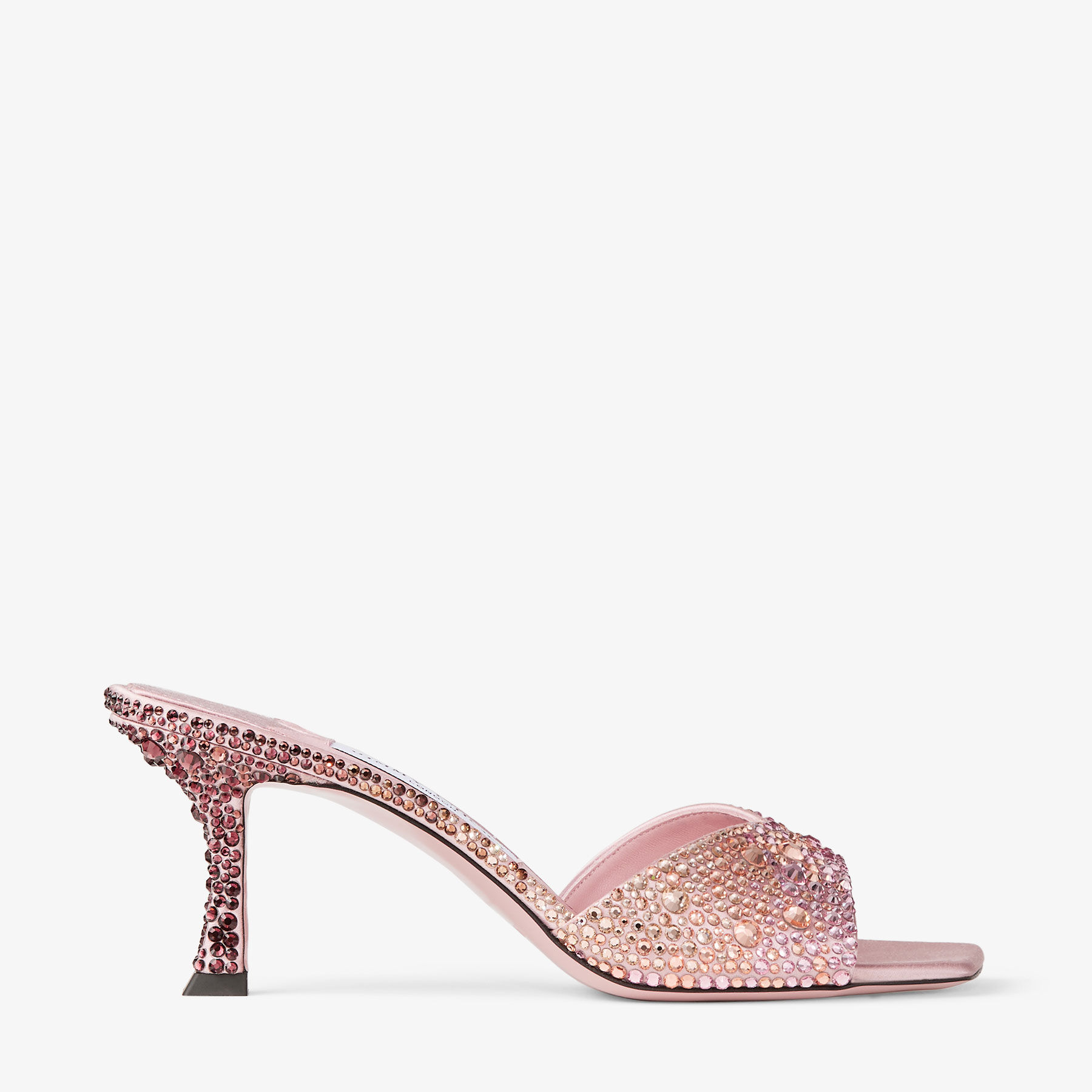 Skye 70 | Blush Satin Crystal Sandals | JIMMY CHOO