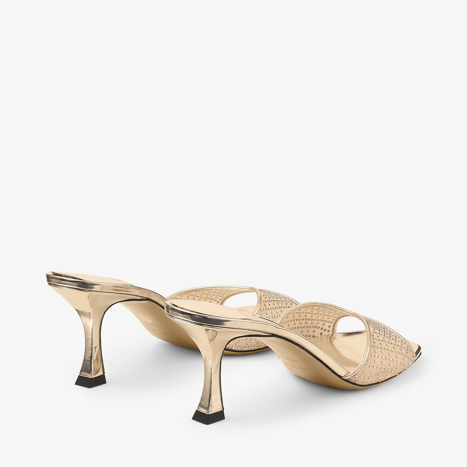 Skye 70 | Gold Illusion Crystal Mesh and Liquid Metal Leather