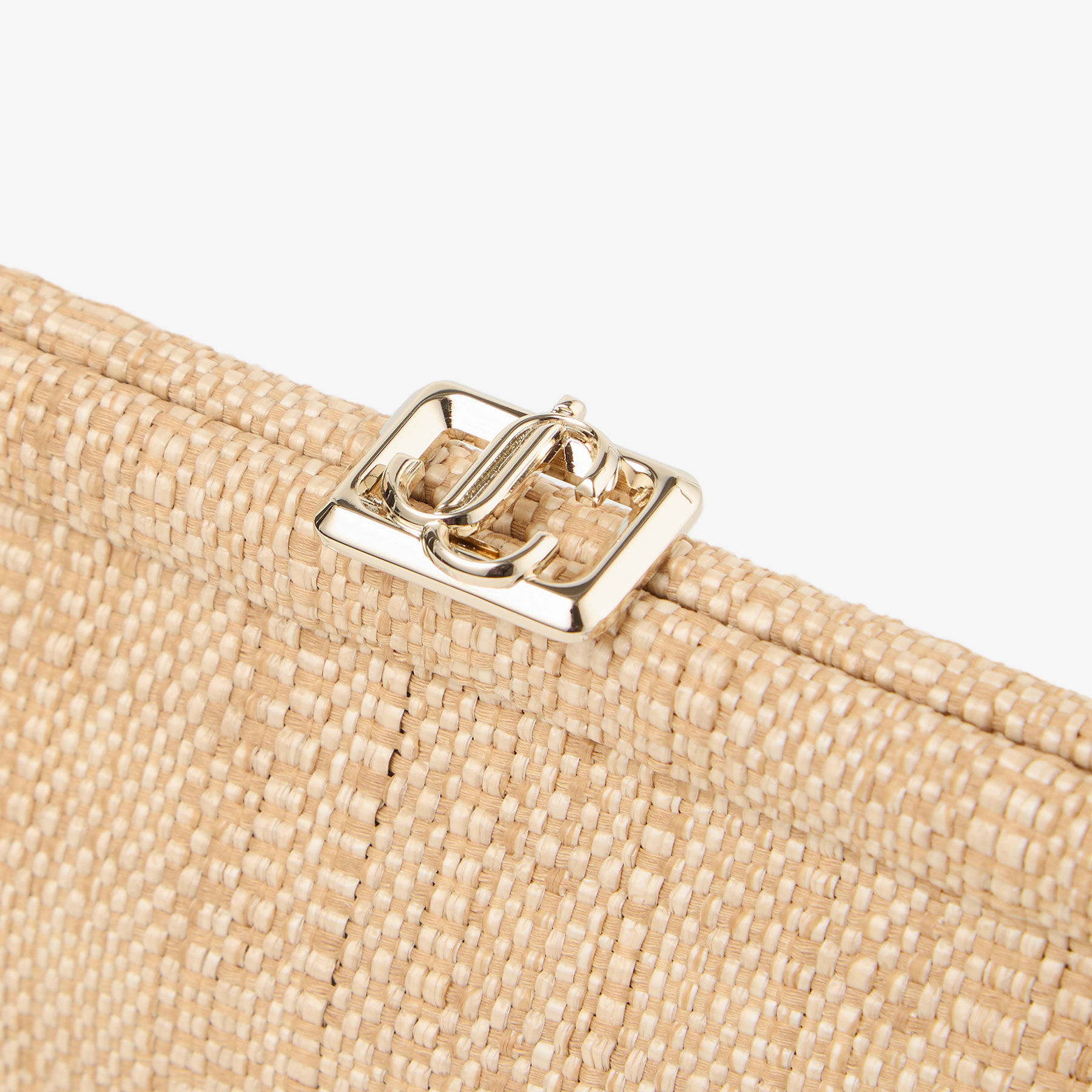 Skylar | Natural Fine Raffia Clutch Bag with Square JC Clasp