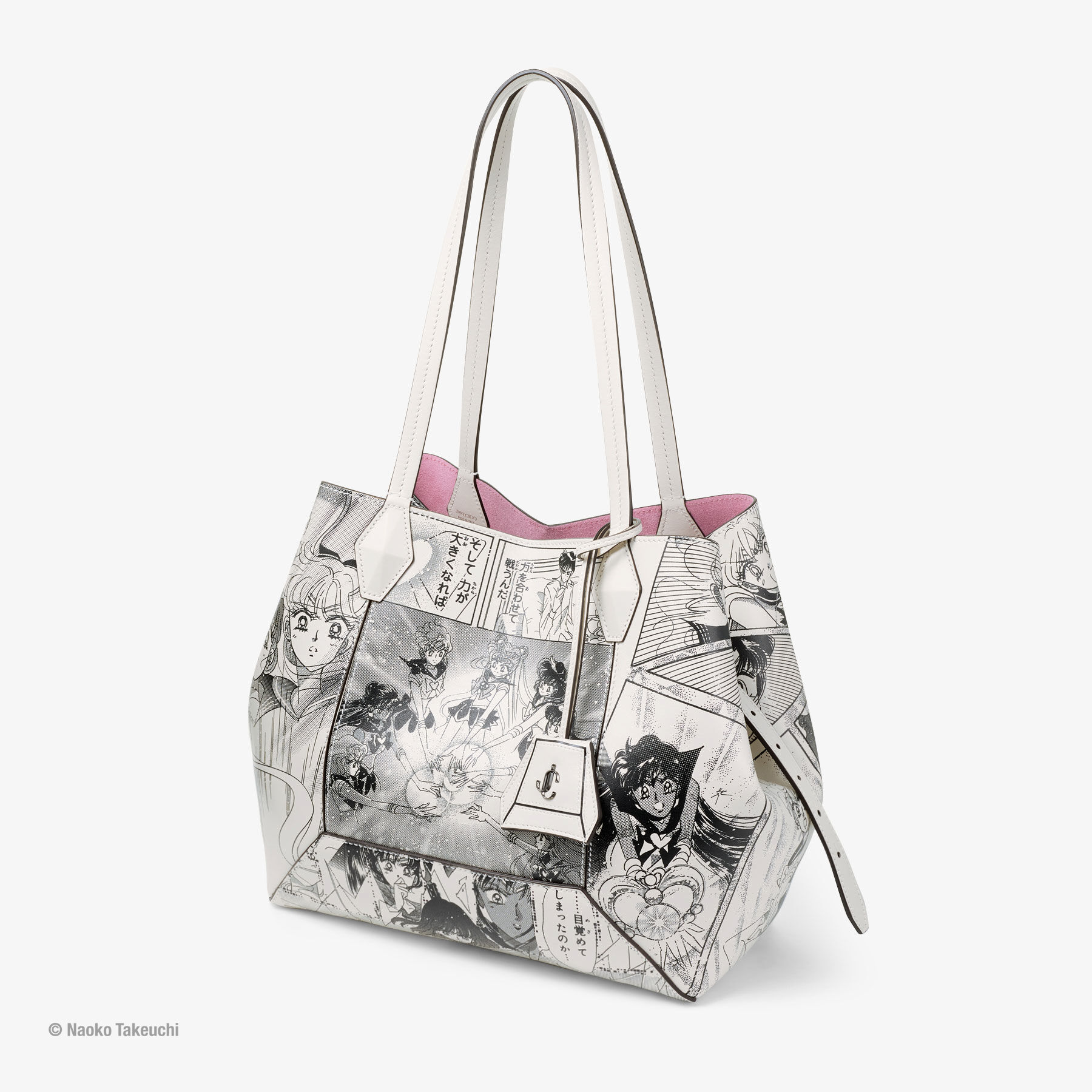 Sailor Guardians Diamond Tote/M | White Leather Tote | JIMMY