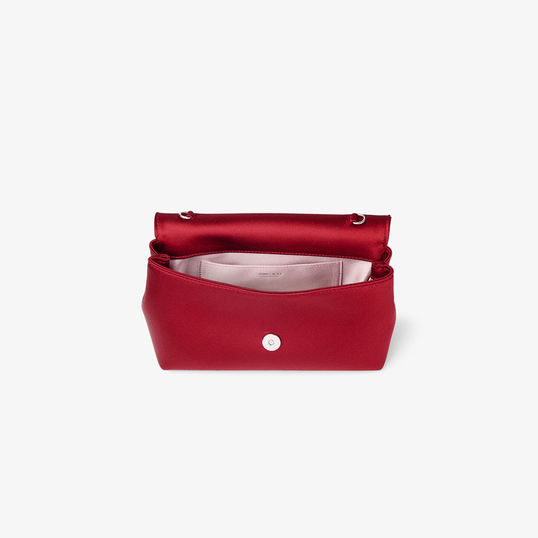 Soft Bow Mini Bag | Ruby Red Satin Mini Bag with Crystal Bow