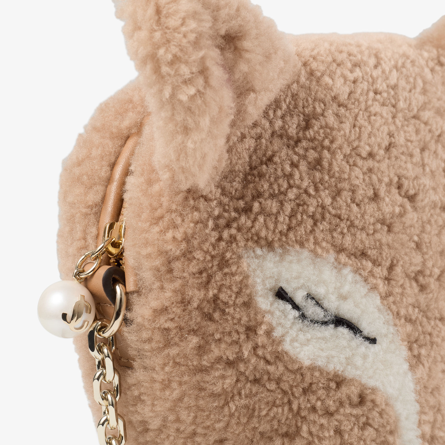 Soft Fox Mini Bag | Toffee Shearling Fox Mini Bag | JIMMY CHOO