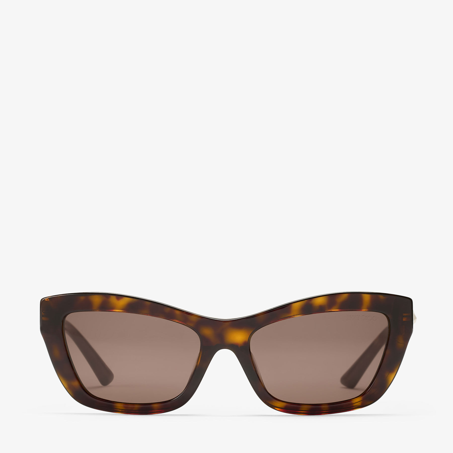 JIMMY CHOO ブラウン キャットアイ サングラス Solene | Brown Havana Cat Eye Sunglasses | Jimmy Choo