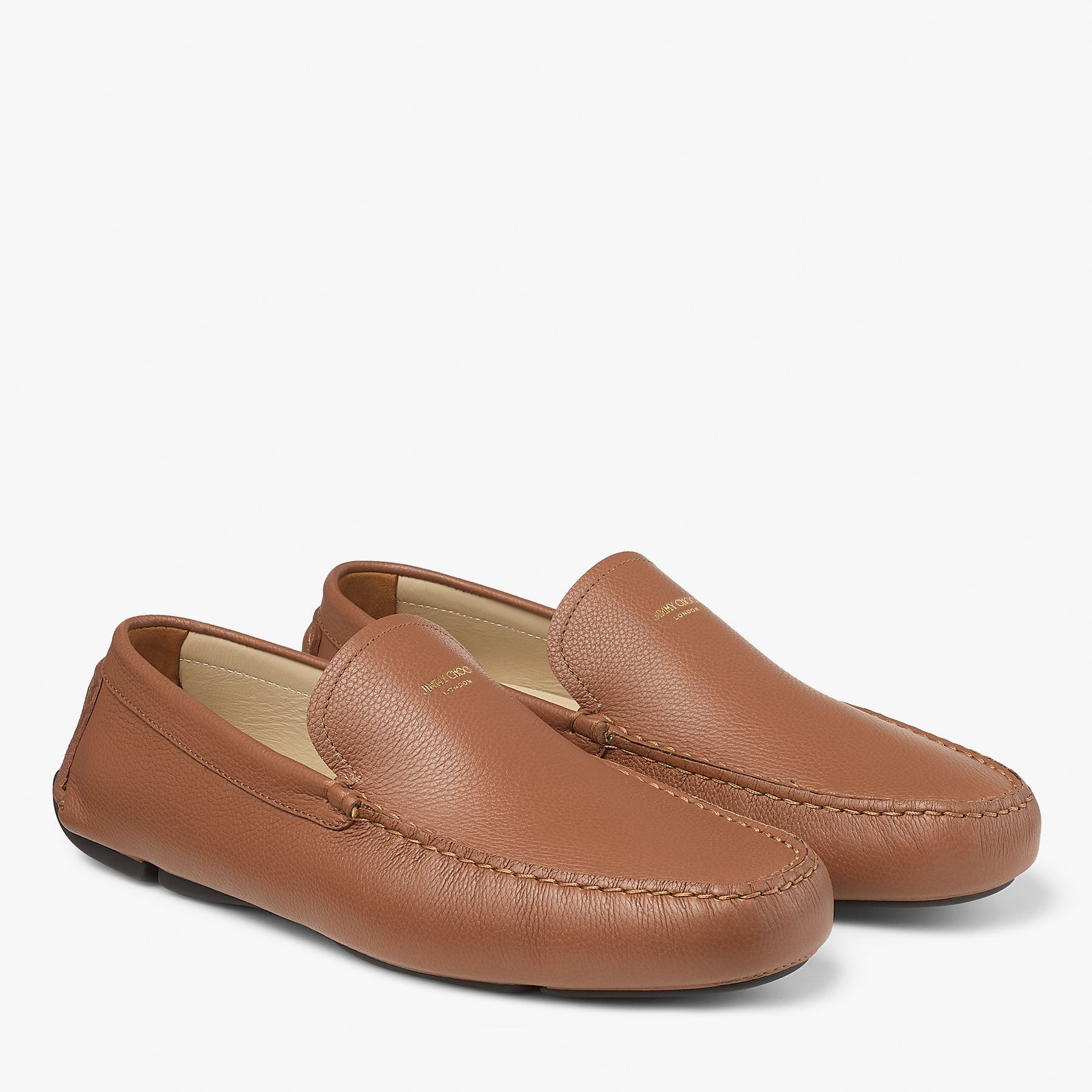 Stanly Driver |Tan Tumbled Calf Leather Driver | JIMMY CHOO