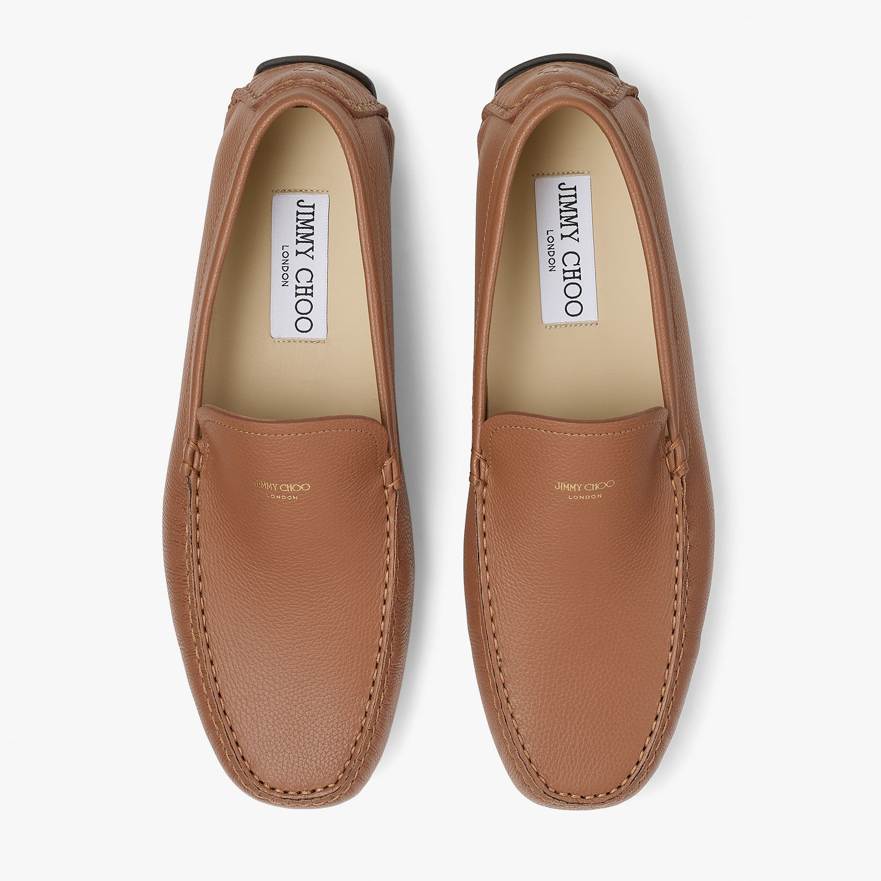 Stanly Driver |Tan Tumbled Calf Leather Driver | JIMMY CHOO