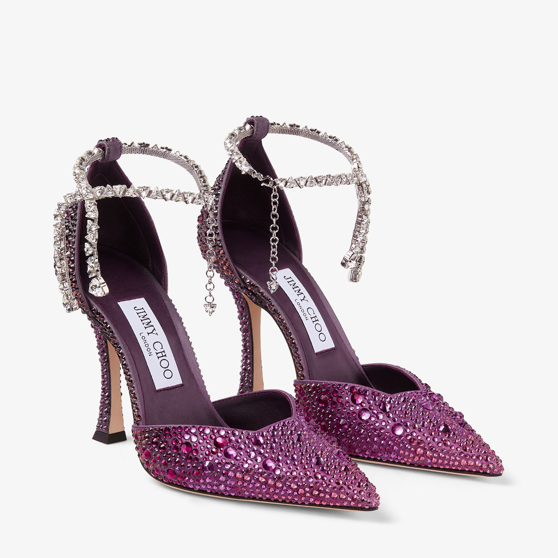 Stevie 100 | Winter Bloom and Violet Orchid Mix Satin Pumps with