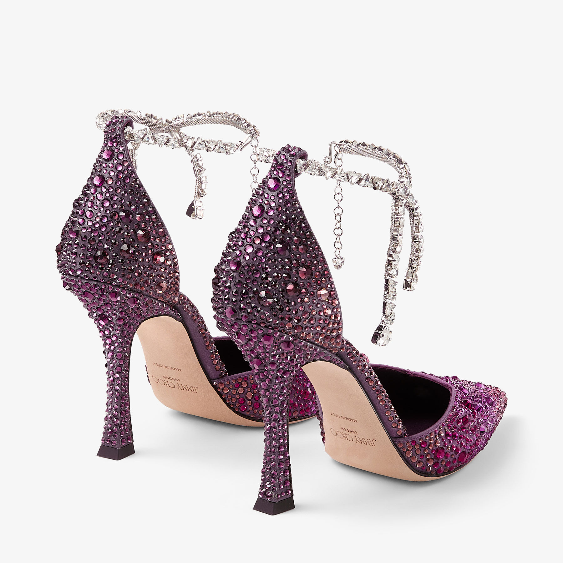 Stevie 100 | Winter Bloom and Violet Orchid Mix Satin Pumps with Stevie 100 | Winter Bloom and Violet Orchid Mix Satin Pumps with