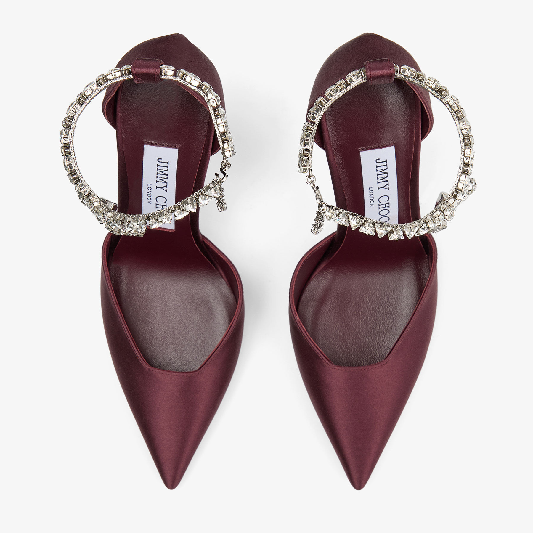 Stevie 100 | Deep Merlot Satin Pumps | JIMMY CHOO