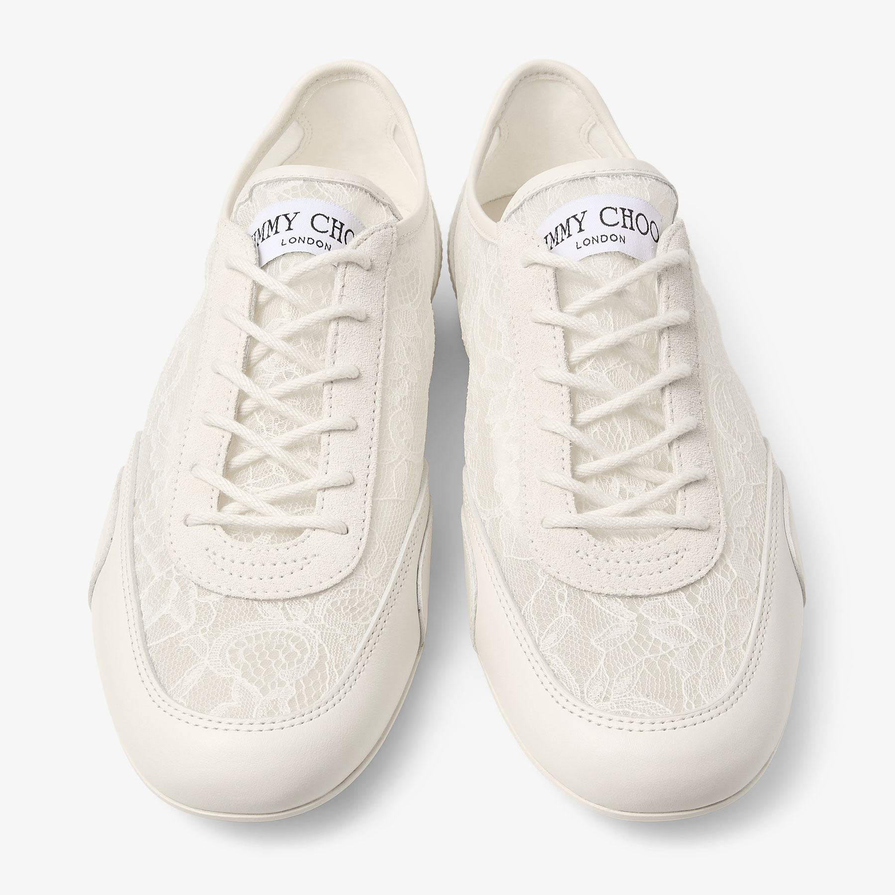 Sunny F | Latte Leather Mix and Jimmy Choo Lace Low Top Trainers