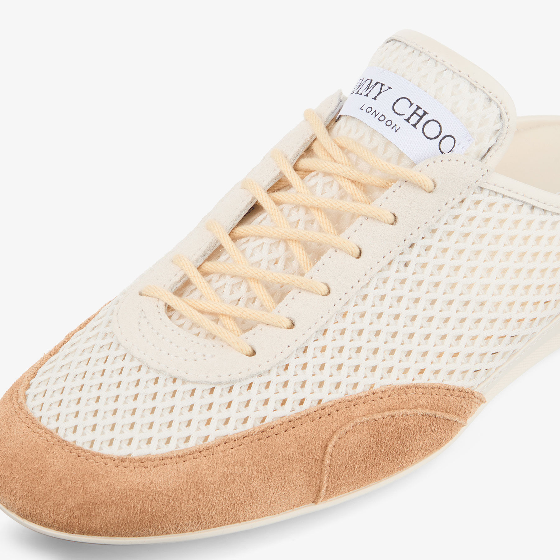 JIMMY CHOO ミュール 37 ベージュ Sunny Mule F | Latte and Toffee Leather Mix and Diamond Mesh Low