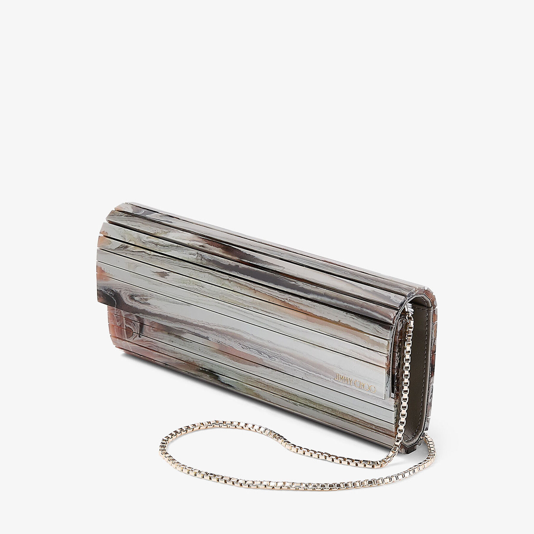 JIMMY CHOO　SWEETIE クラッチバック Sweetie | Grey Mix Marble Effect Acrylic Clutch Bag | JIMMY CHOO