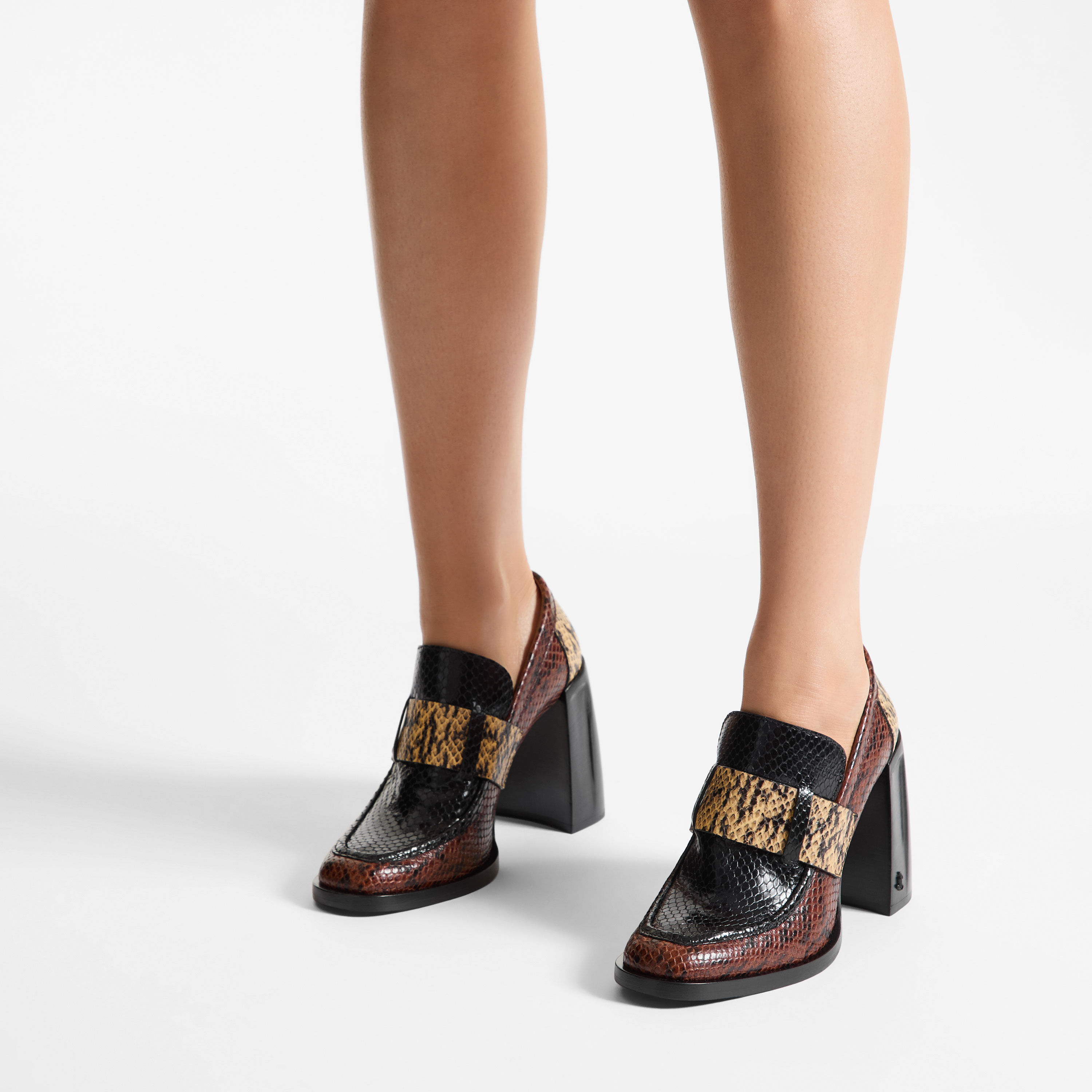 Tylor 95 | Cognac Triple Snake Printed Leather Loafers | JIMMY CHOO