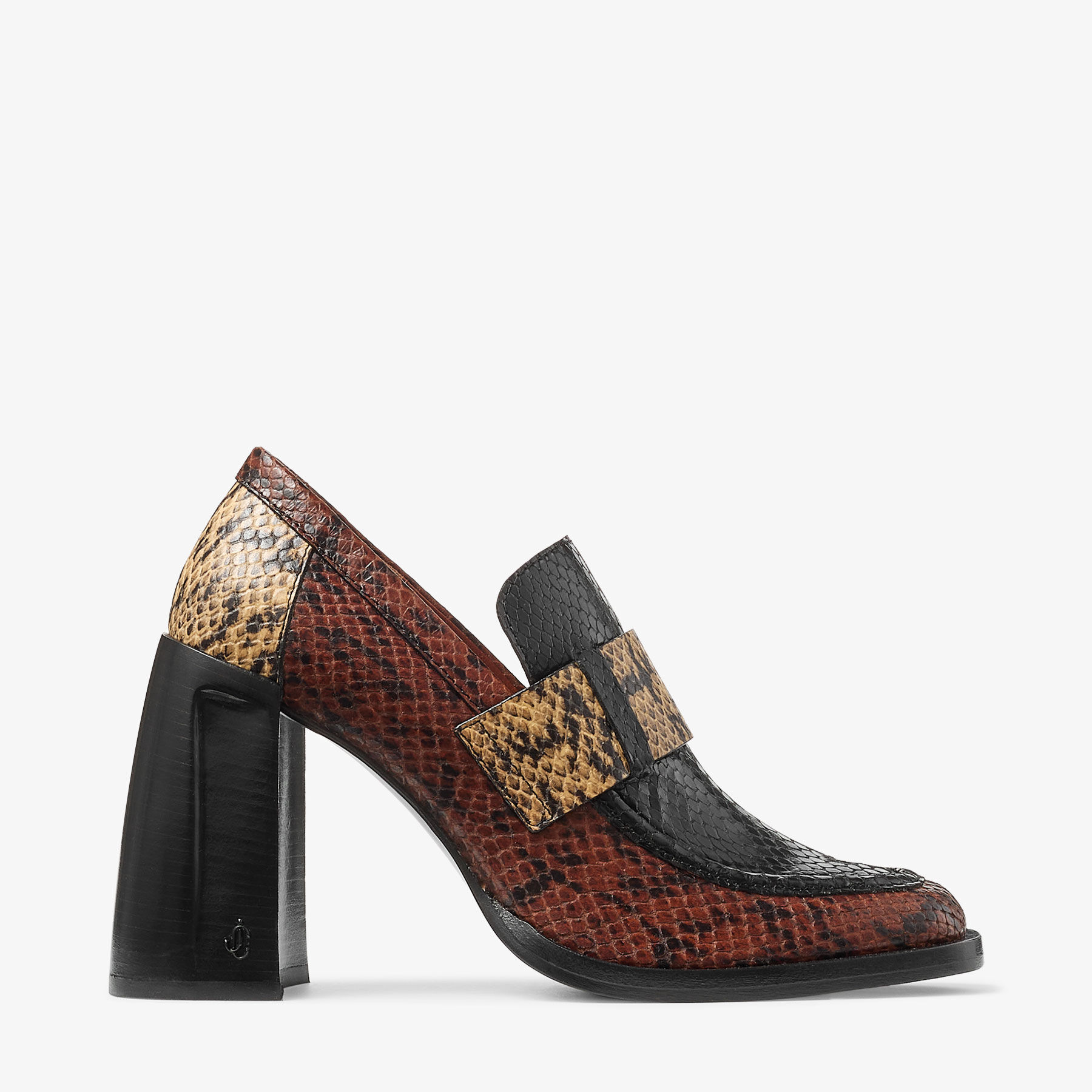 Tylor 95 | Cognac Triple Snake Printed Leather Loafers | JIMMY CHOO