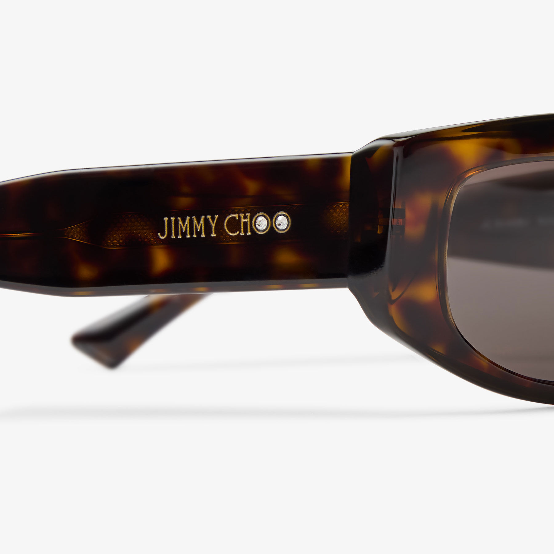 Uma | Dark Brown Havana Geometric Sunglasses | JIMMY CHOO