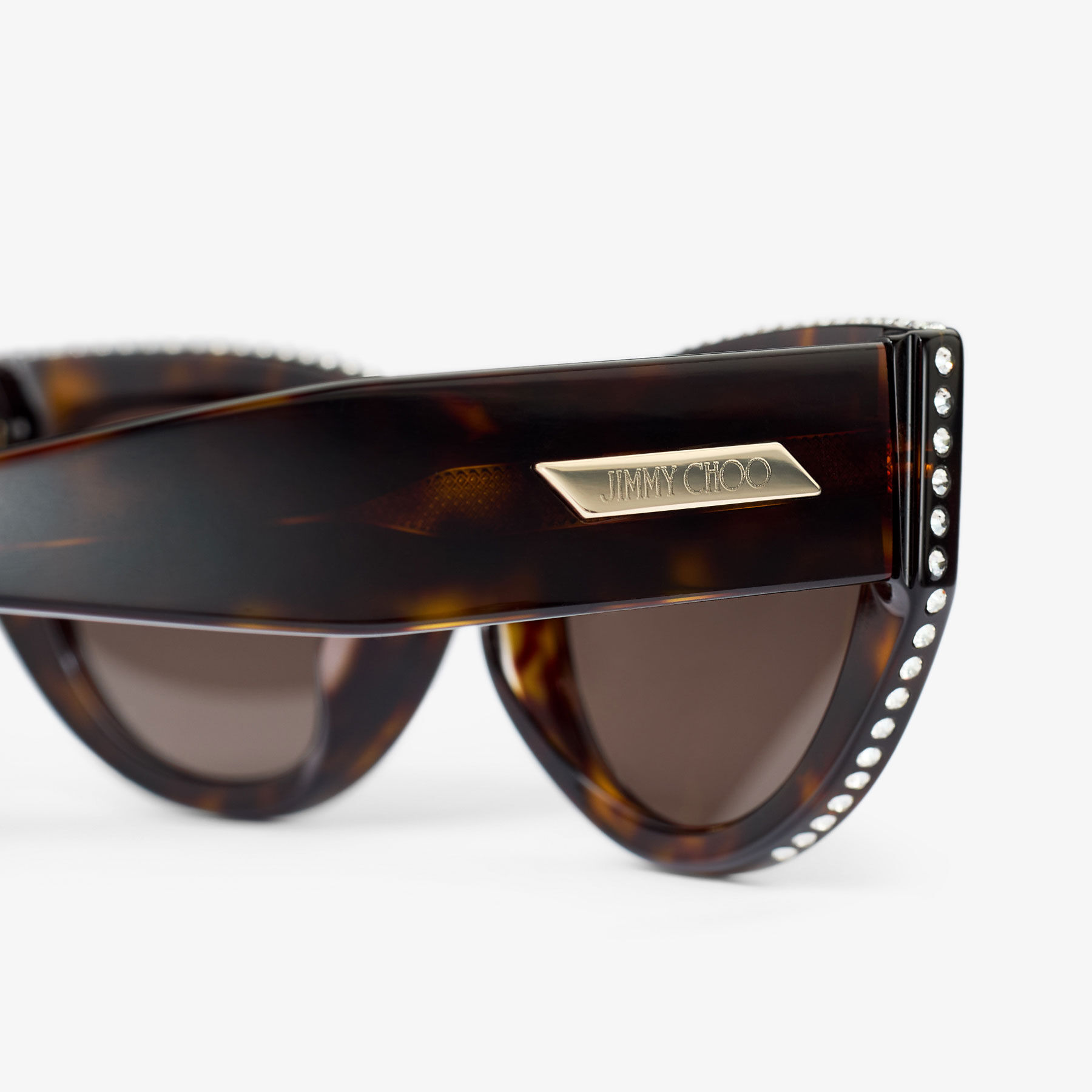 【即決割引】JIMMY CHOO ダークブラウン キャットアイ サングラス Vale | Brown Havana Cat Eye Sunglasses | JIMMY CHOO