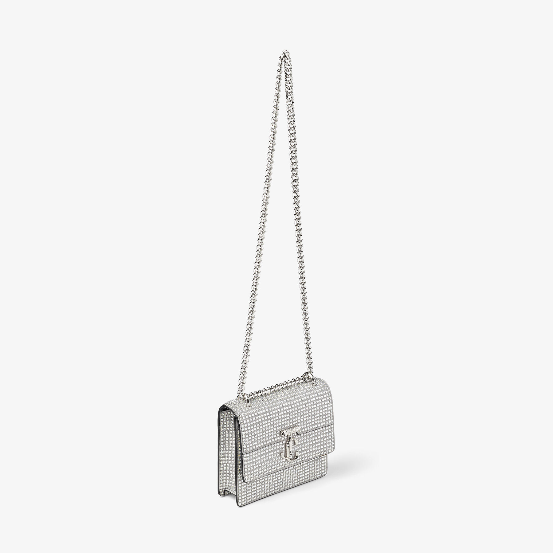 新発売の Suede Silver Shoulder Embellishment Crystal with Bag バッグ
