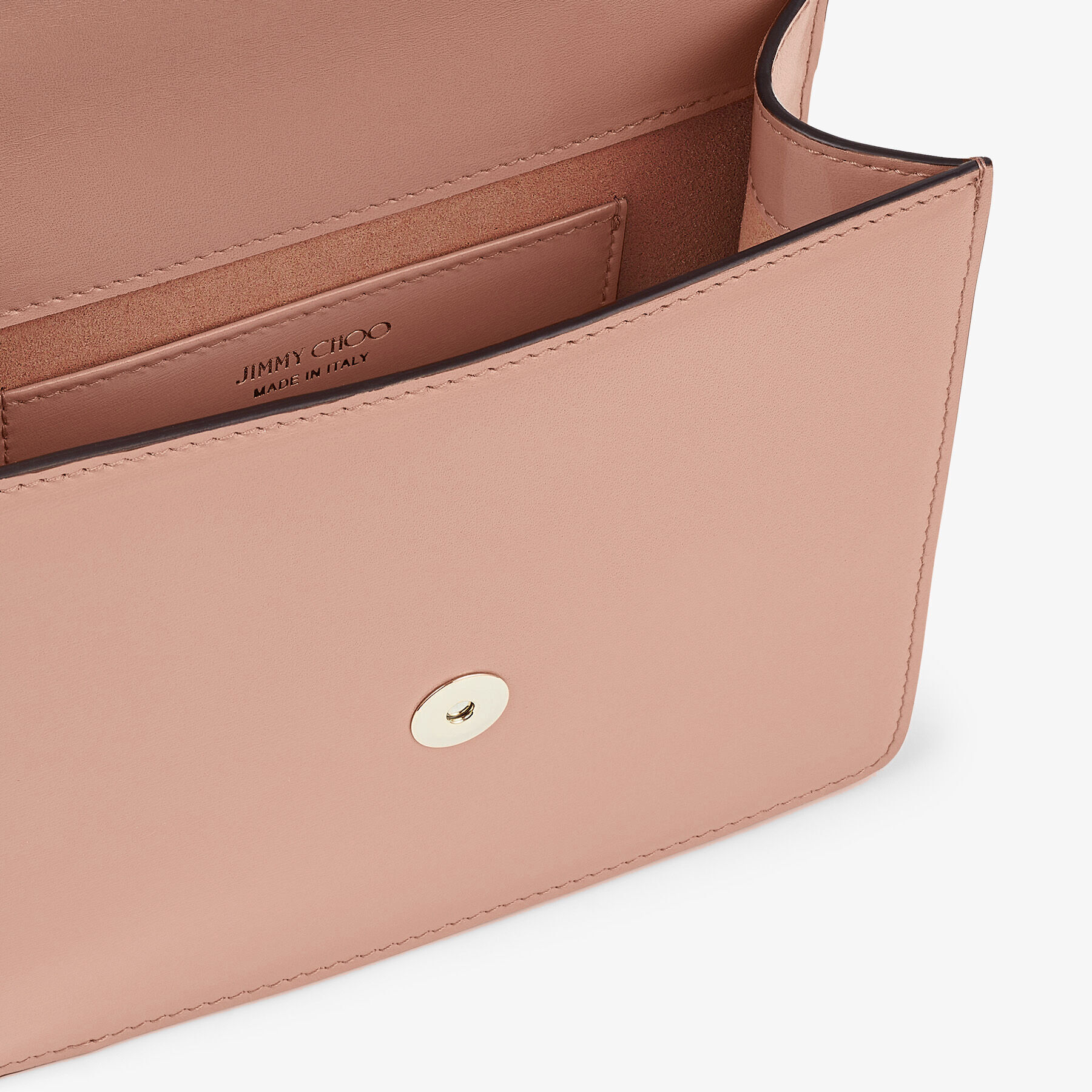 Ballet Pink Box Leather Shoulder Bag with Pearl Strap