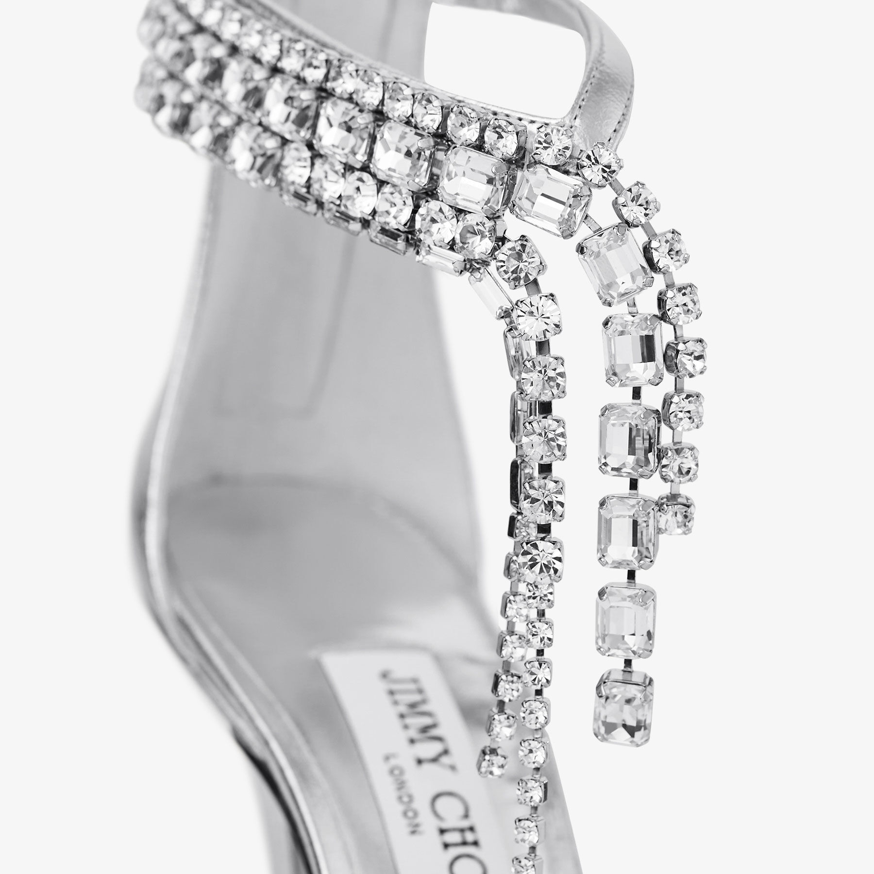 Verity Sandal 100 | Silver Vintage Metallic Leather Sandals