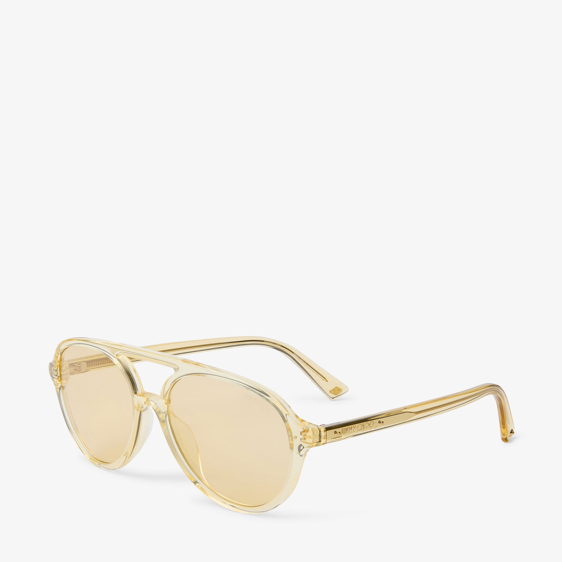 Vira | Transparent Yellow Aviator Sunglasses | JIMMY CHOO