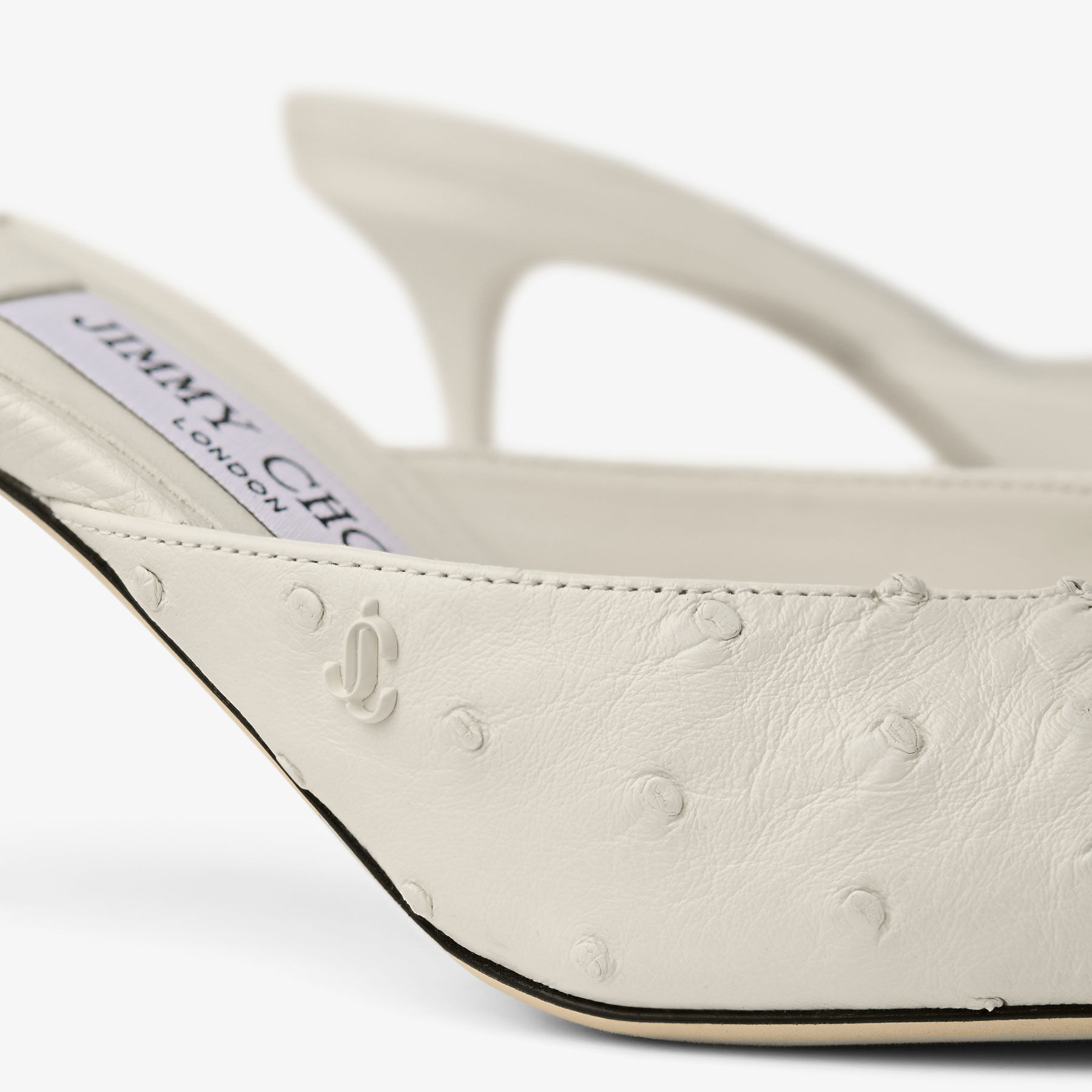 Vivi 65 | Latte Ostrich Leather Mules | JIMMY CHOO