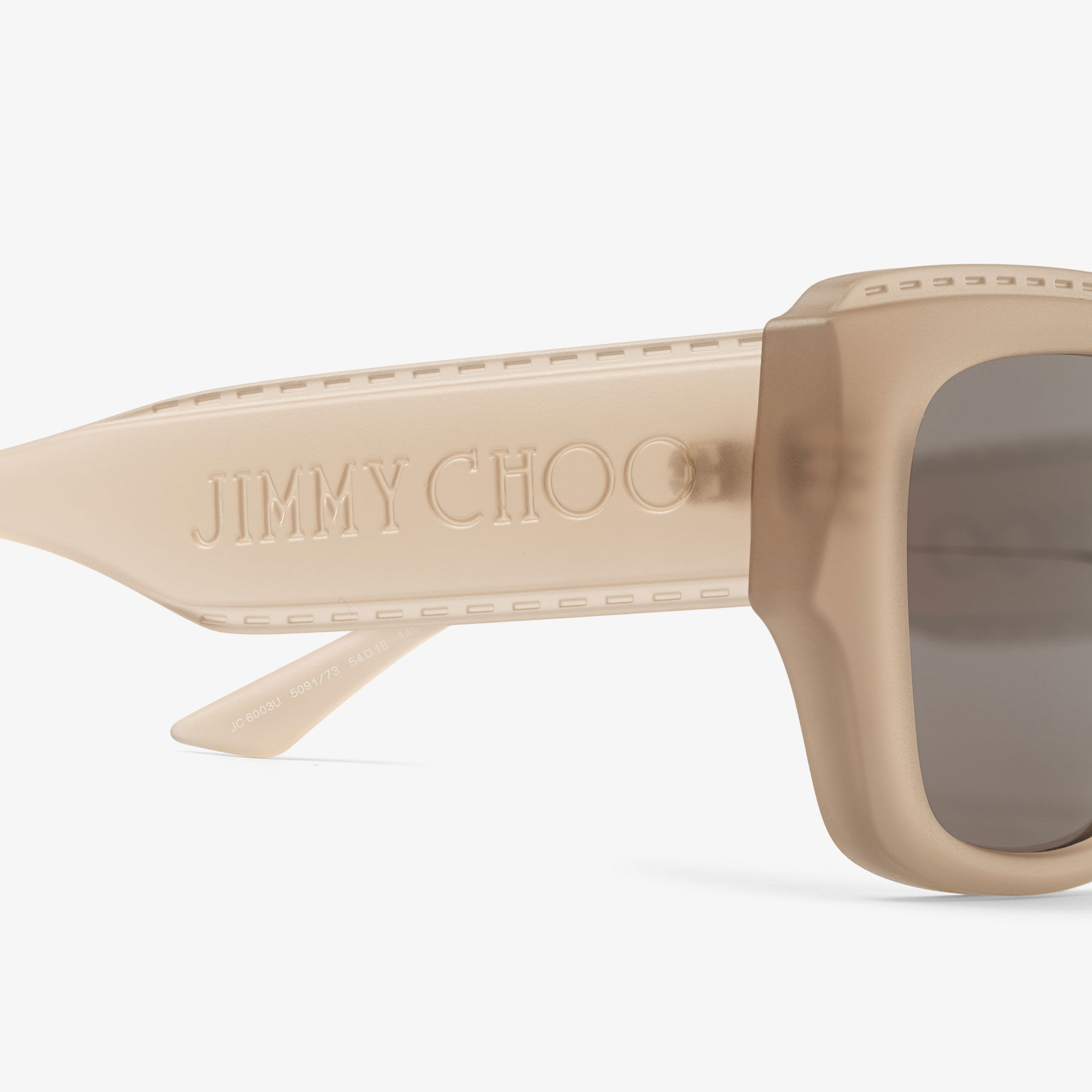 Yani | Matte Transparent Tan Rectangular Sunglasses | JIMMY CHOO
