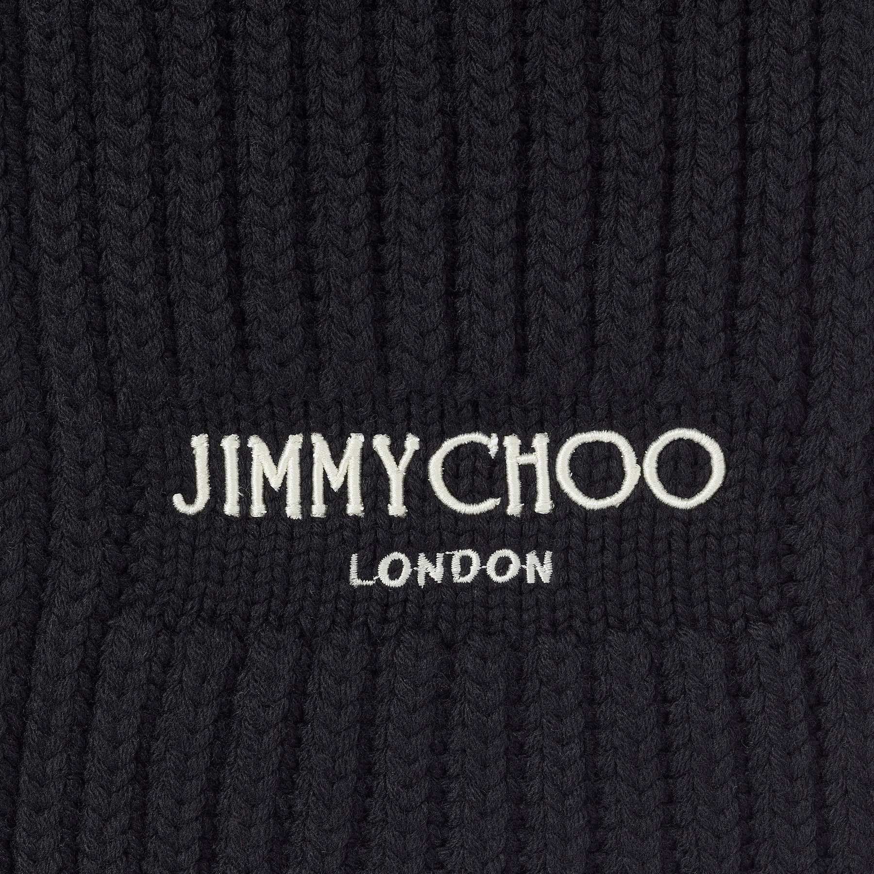 YUKIKO | Black Cashwool Knit Scarf | Winter Capsule | JIMMY CHOO