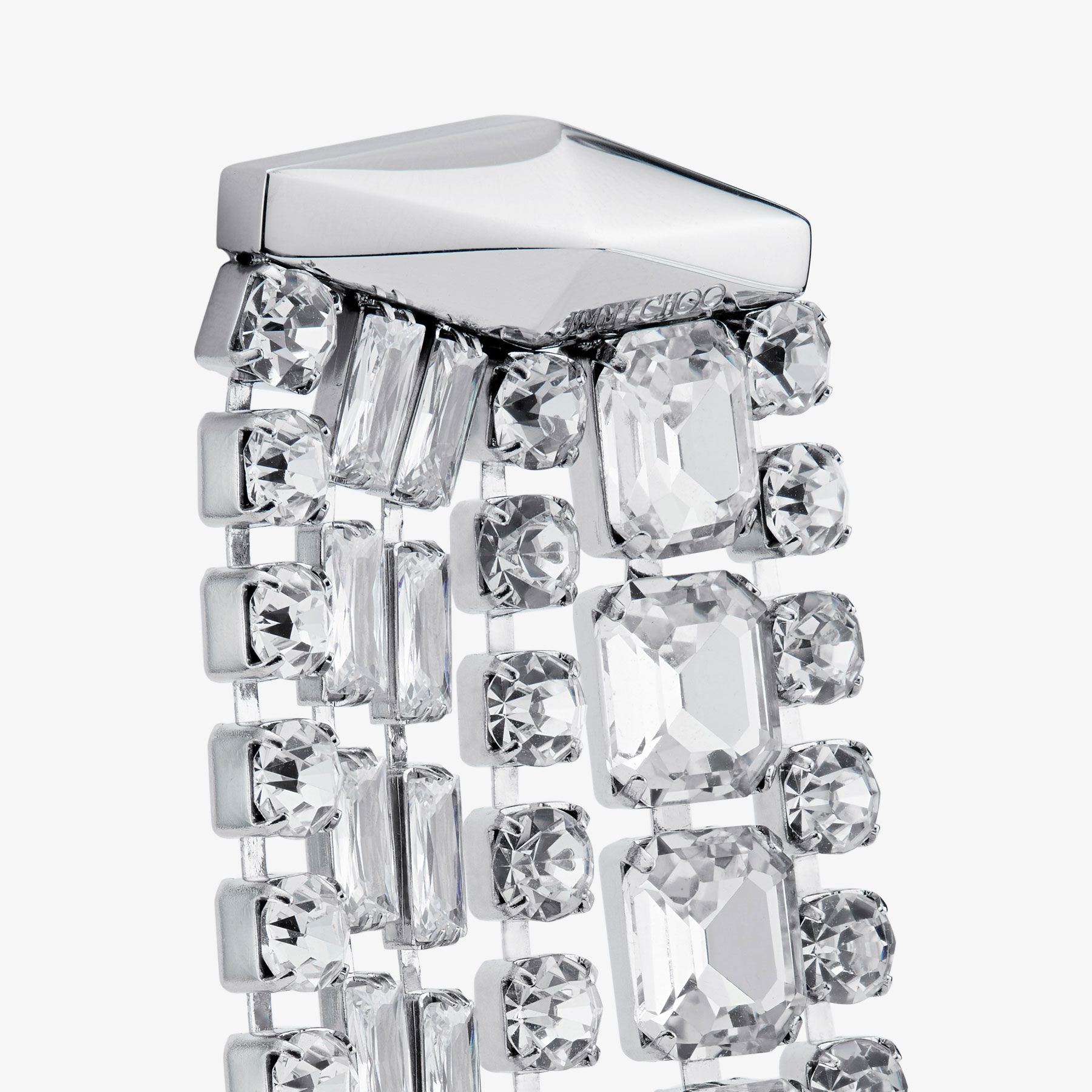 Zandra Earrings | Silver-Finish Crystal Earrings | JIMMY CHOO
