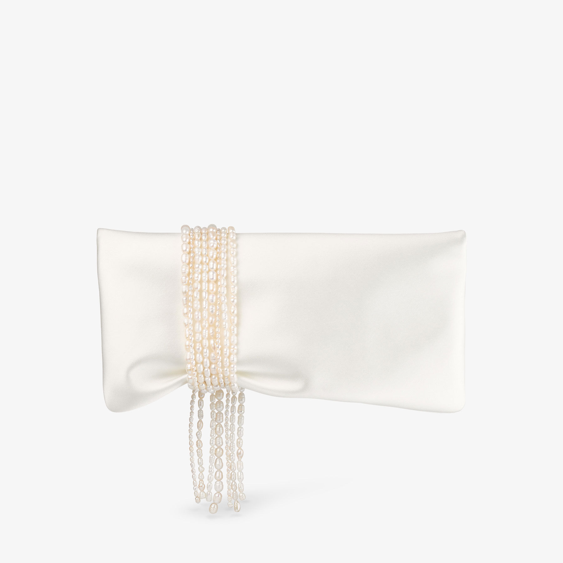 Zandra | Ivory Satin Clutch Bag | JIMMY CHOO