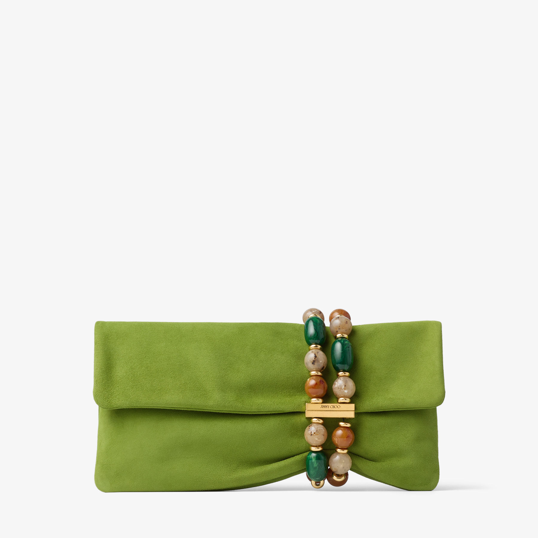 ジョゼ・ミッシェル　カルト・ブランシュ ジェロボアム Zandra | Clover Suede Clutch Bag with Beaded Bracelet | JIMMY CHOO