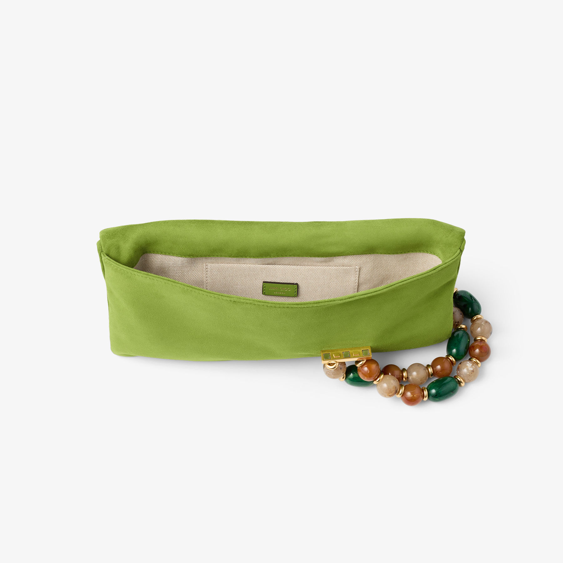 Zandra | Clover Suede Clutch Bag with Beaded Bracelet | JIMMY CHOO