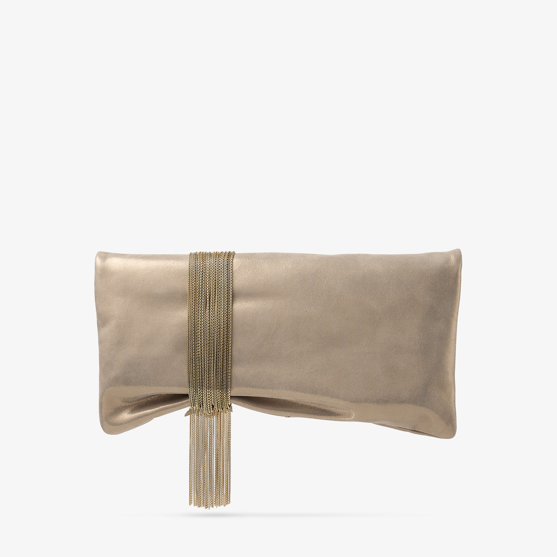 Zandra | Gold Shimmer Suede Clutch Bag | JIMMY CHOO